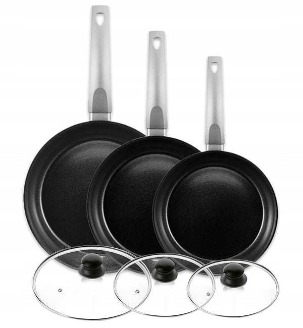 AMBITION VERSO PAN SET 20, 24, 28CM GLASS LIDS TADAR INDUCTION
