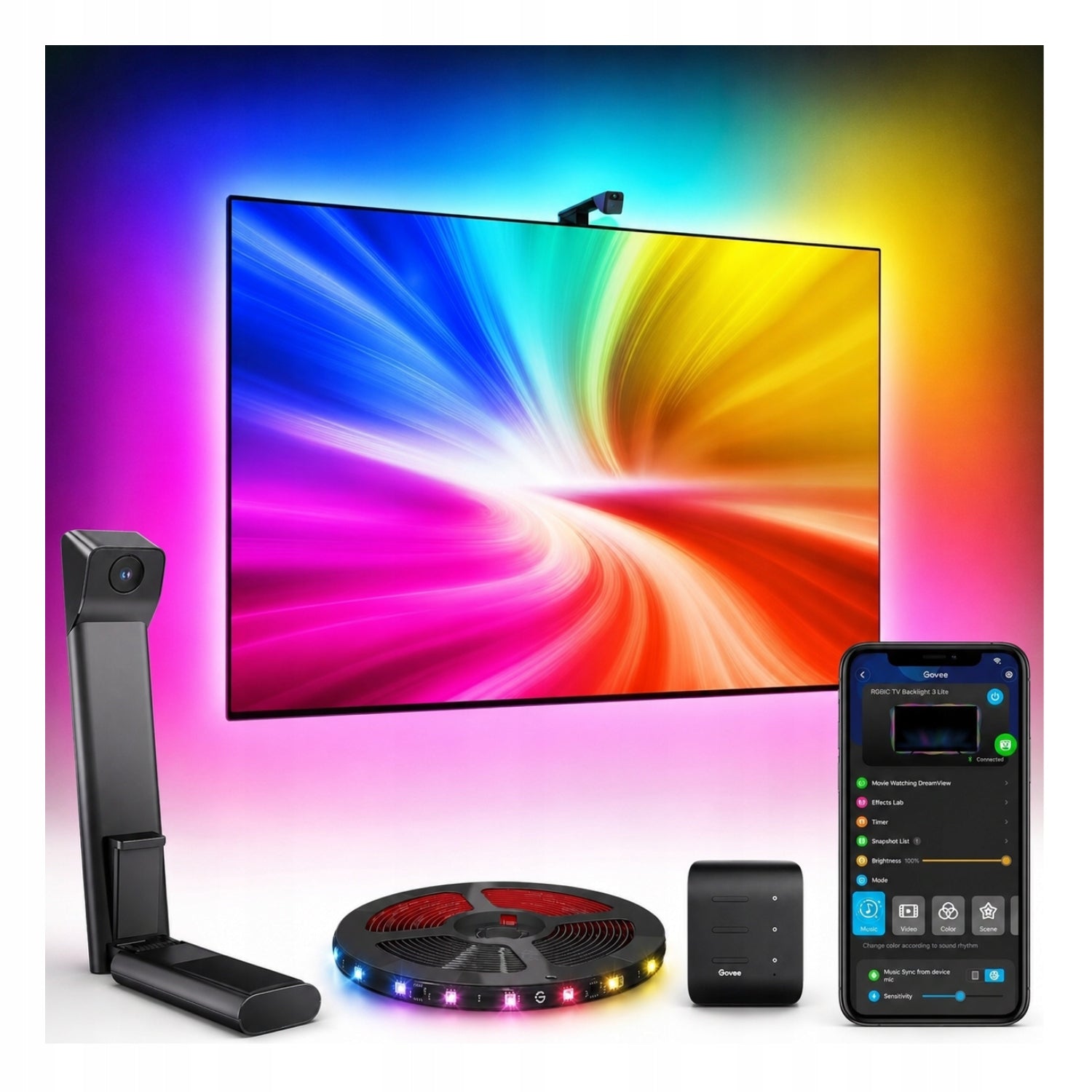AMBLIGHT KIT FOR TV 55-65 INCH BACKLIGHT TV LED CAMERA 3IN1