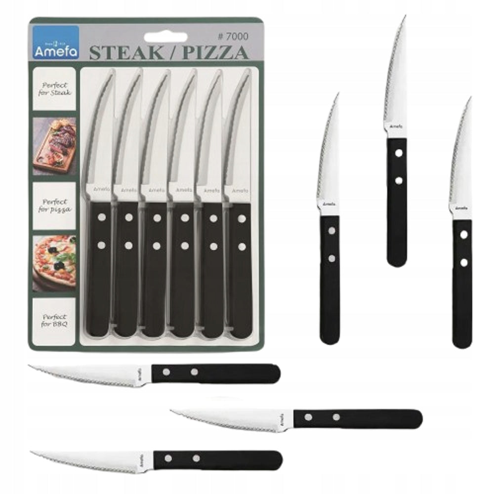 AMEFA 6 CUTLERY 7000 KNIVES PIZZA CLOVES STEAK PORK LOIN KNIFE 6 PIECES Manufacturer code 4993