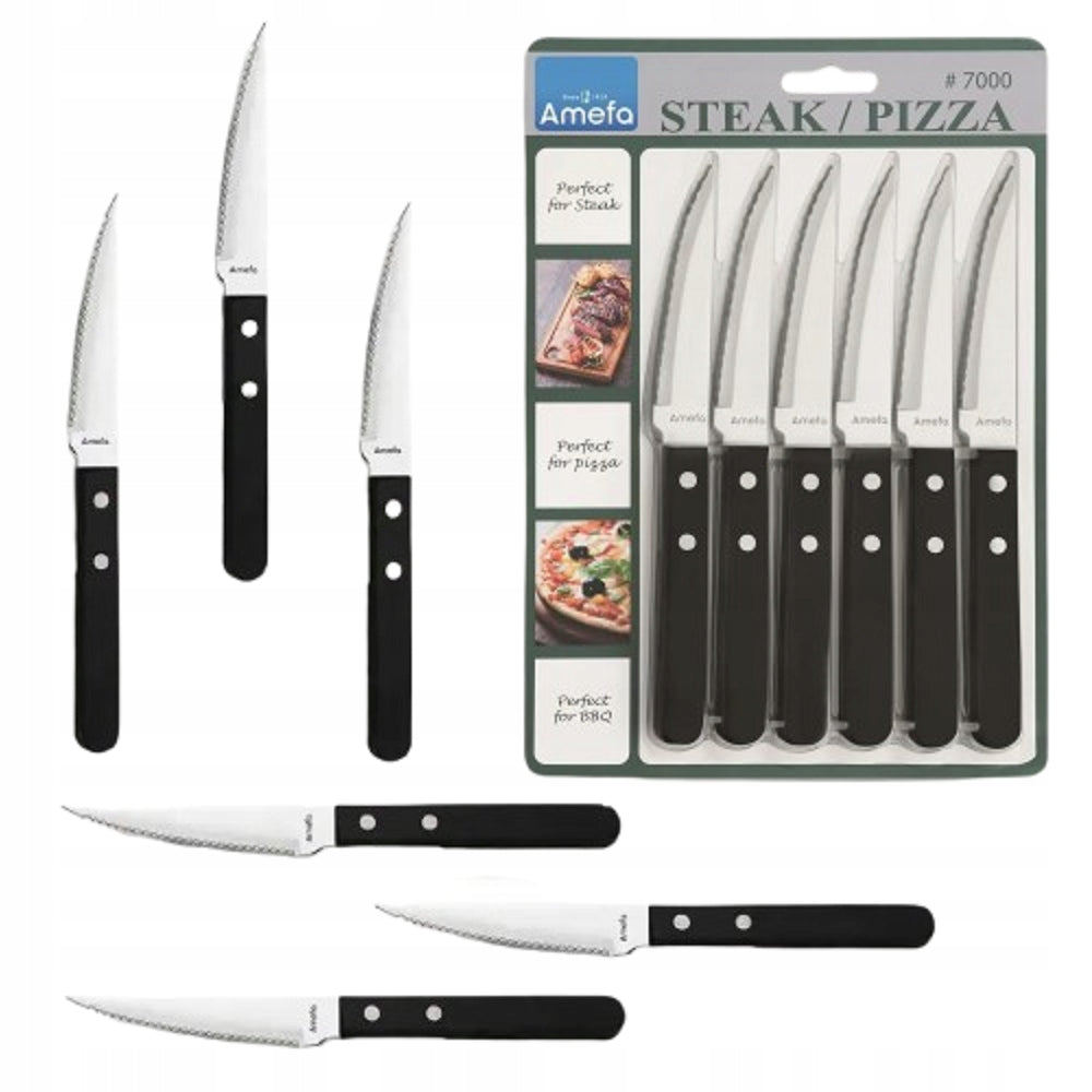 AMEFA 6 CUTLERY 7000 KNIVES PIZZA CLOVES STEAK PORK LOIN KNIFE 6 PIECES