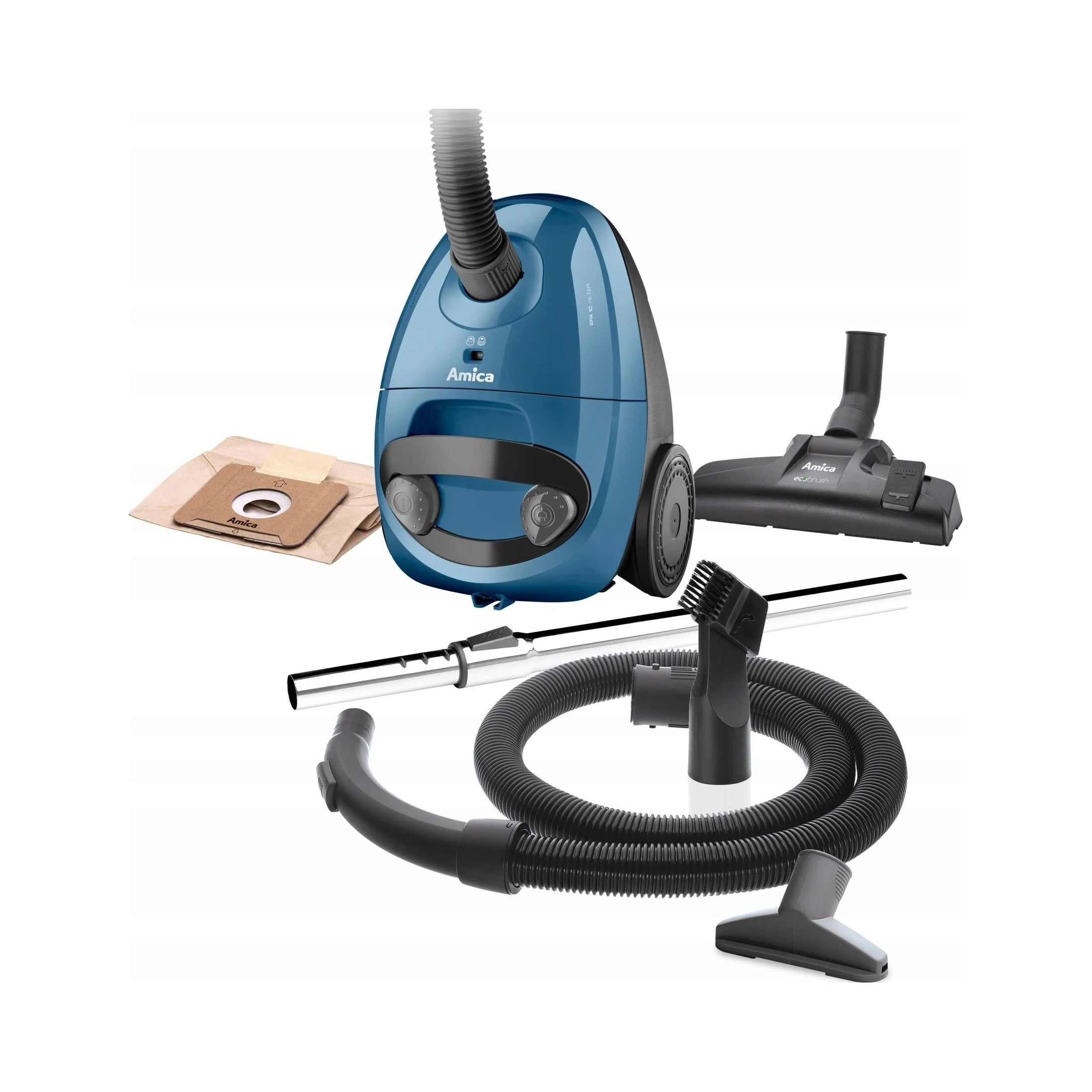 AMICA VM1036 BAGGED VACUUM CLEANER BLUE NEW RELIABLE - SMALL BUT CRAZY! Packaging status original