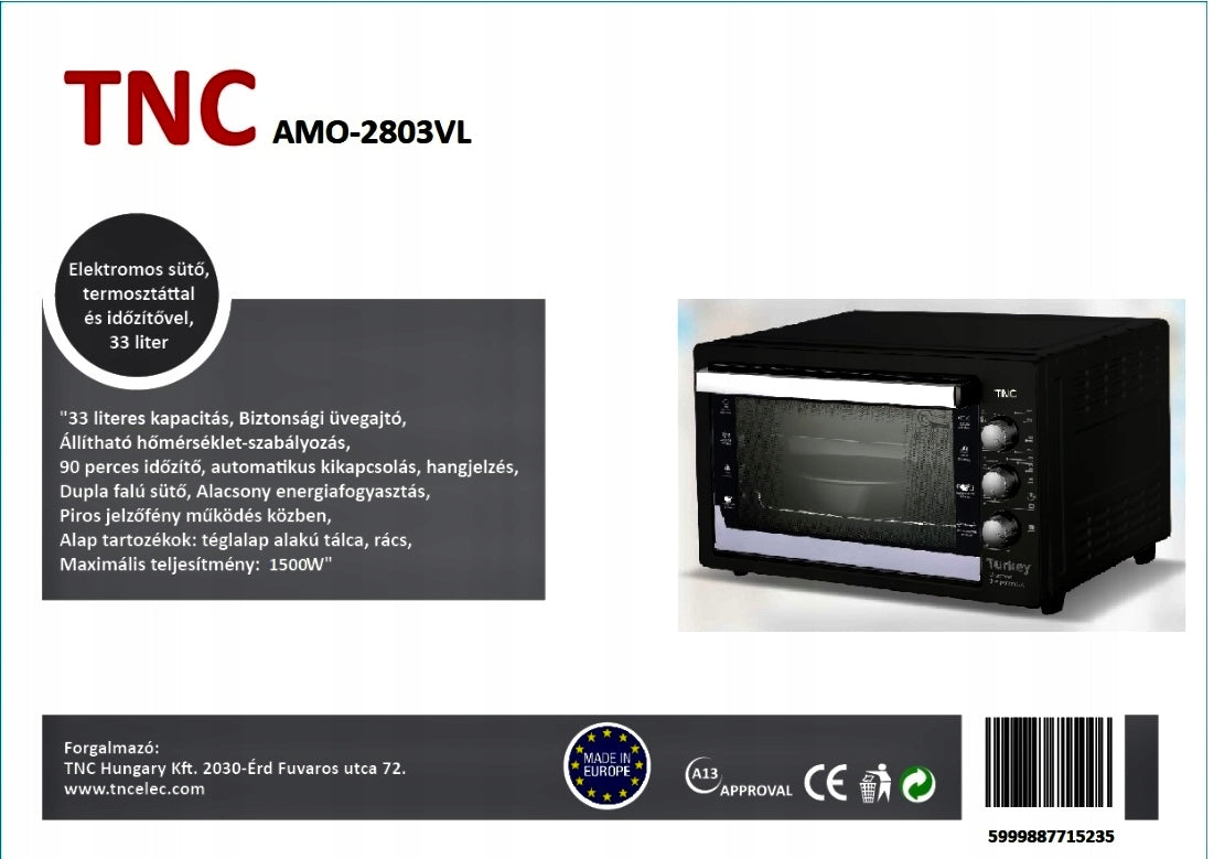 AMO-2803VL Elektromos sütő