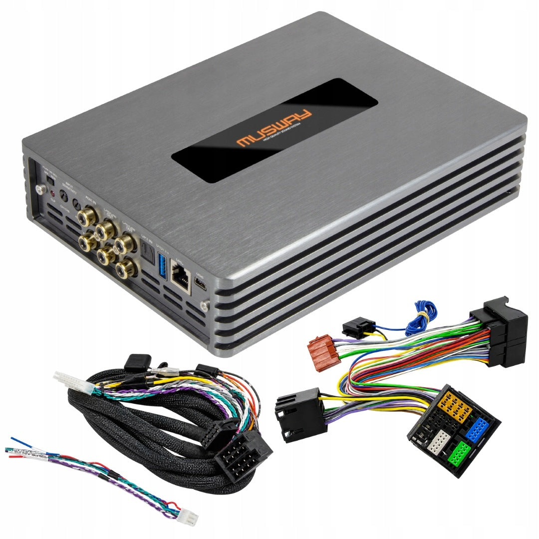 AMPLIFIER DSP 4x135W MUSWAY M4+V3 + BEAM AUDI VW SKODA SEAT PLUG&PLAY