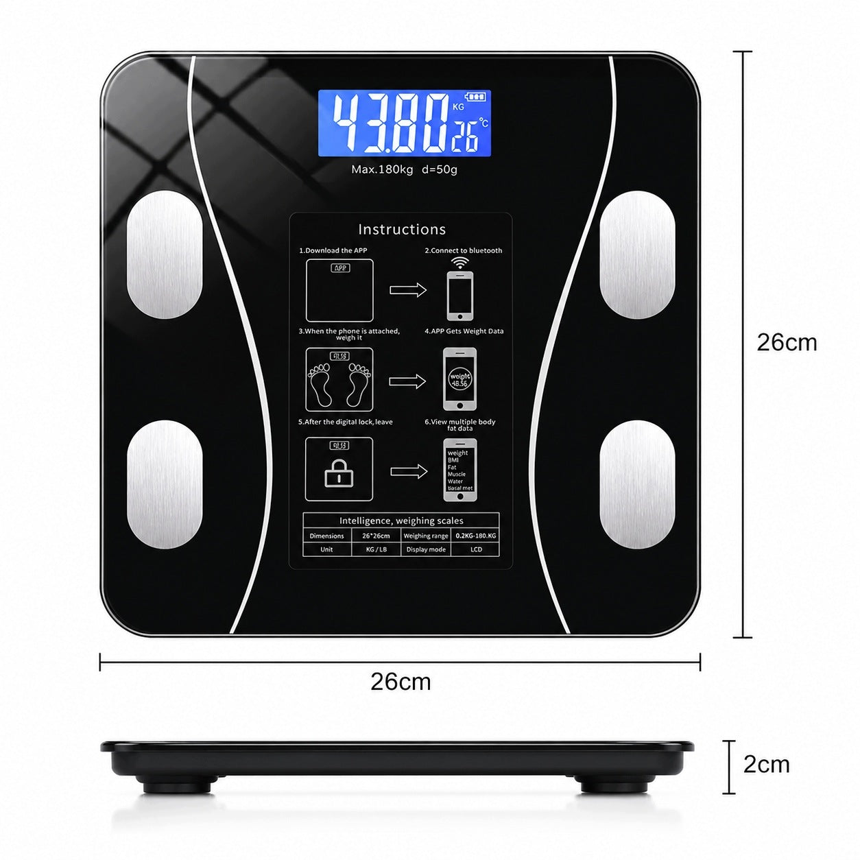 ANALYTICAL BATHROOM CONTROL SCALE EASY SMART 3 ACCURATE BATHROOM LCD Packaging status original