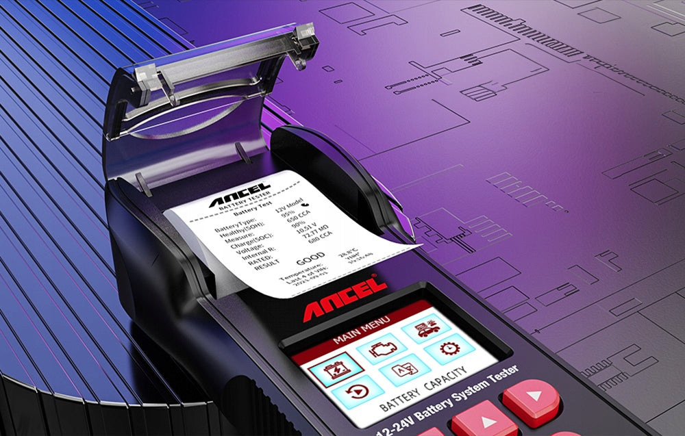 ANCEL BST600 CAR BATTERY TESTER AGM GEL VRLA WITH LCD PRINTER Brand ANCEL