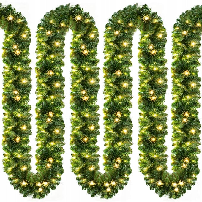 ANDREA Christmas garland with lighting, 5m, green