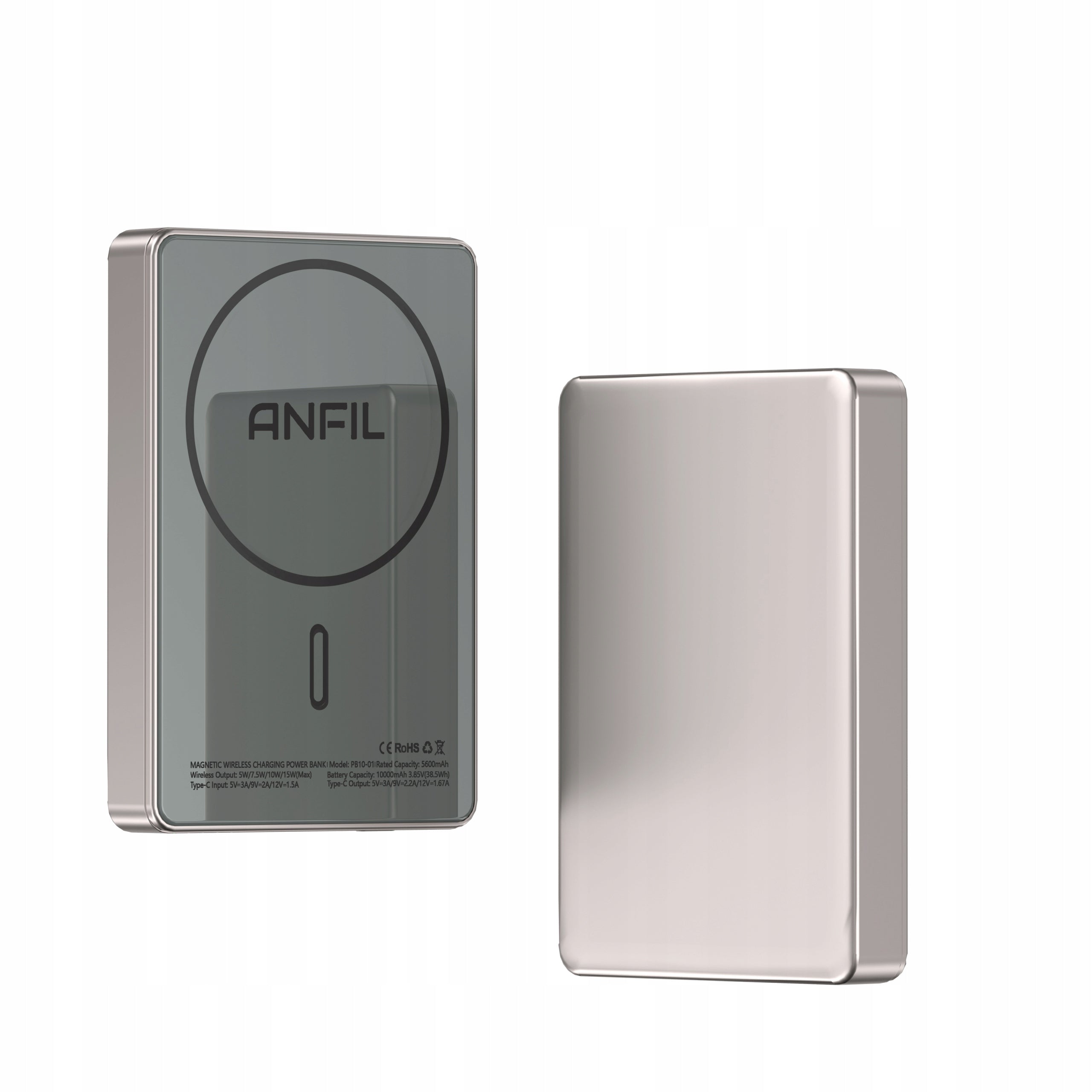 ANFIL Powerbank 10000mAh – 15W Fast Wireless Charging USB-C QC PD Manufacturer code PB10