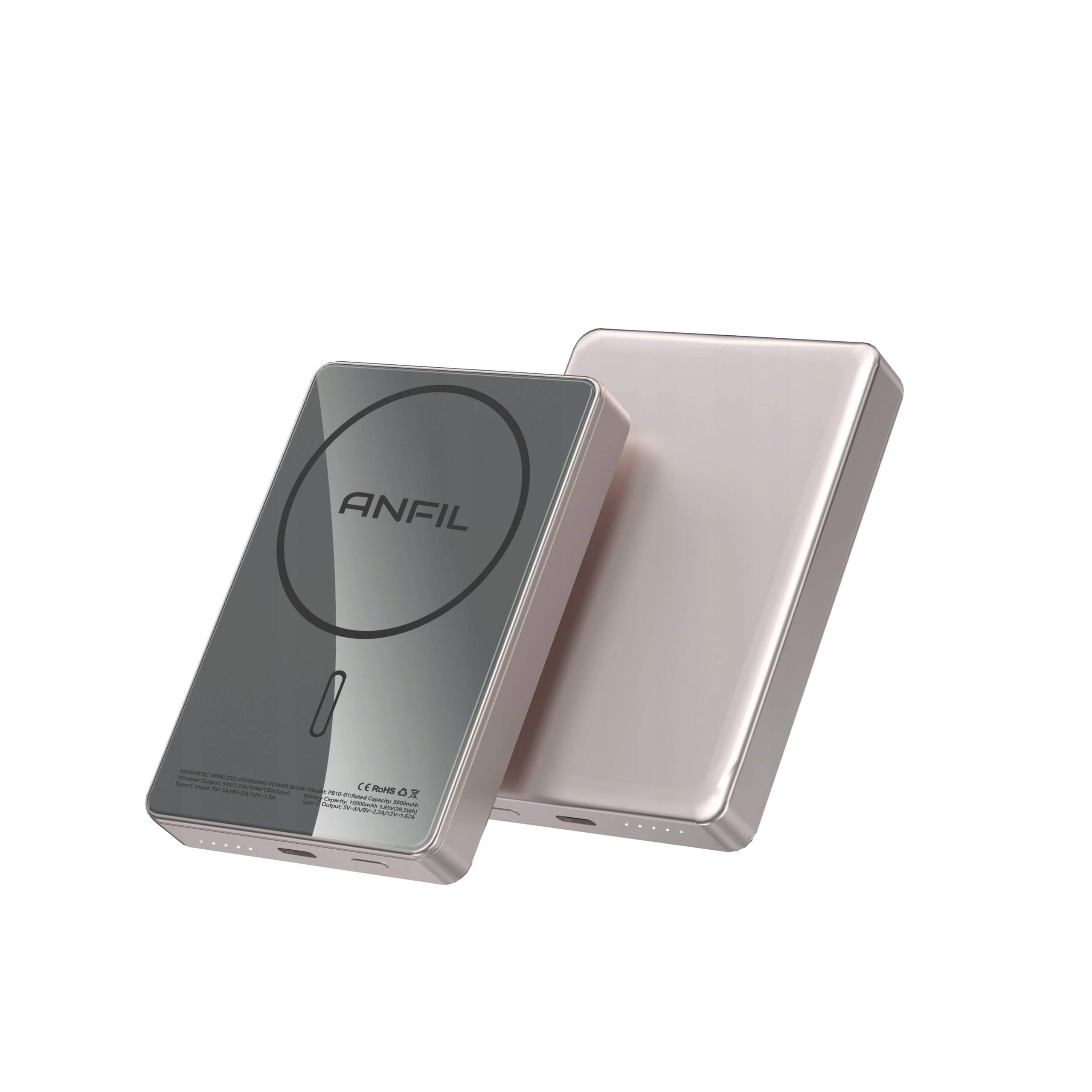 ANFIL Powerbank 10000mAh – 15W Fast Wireless Charging USB-C QC PD