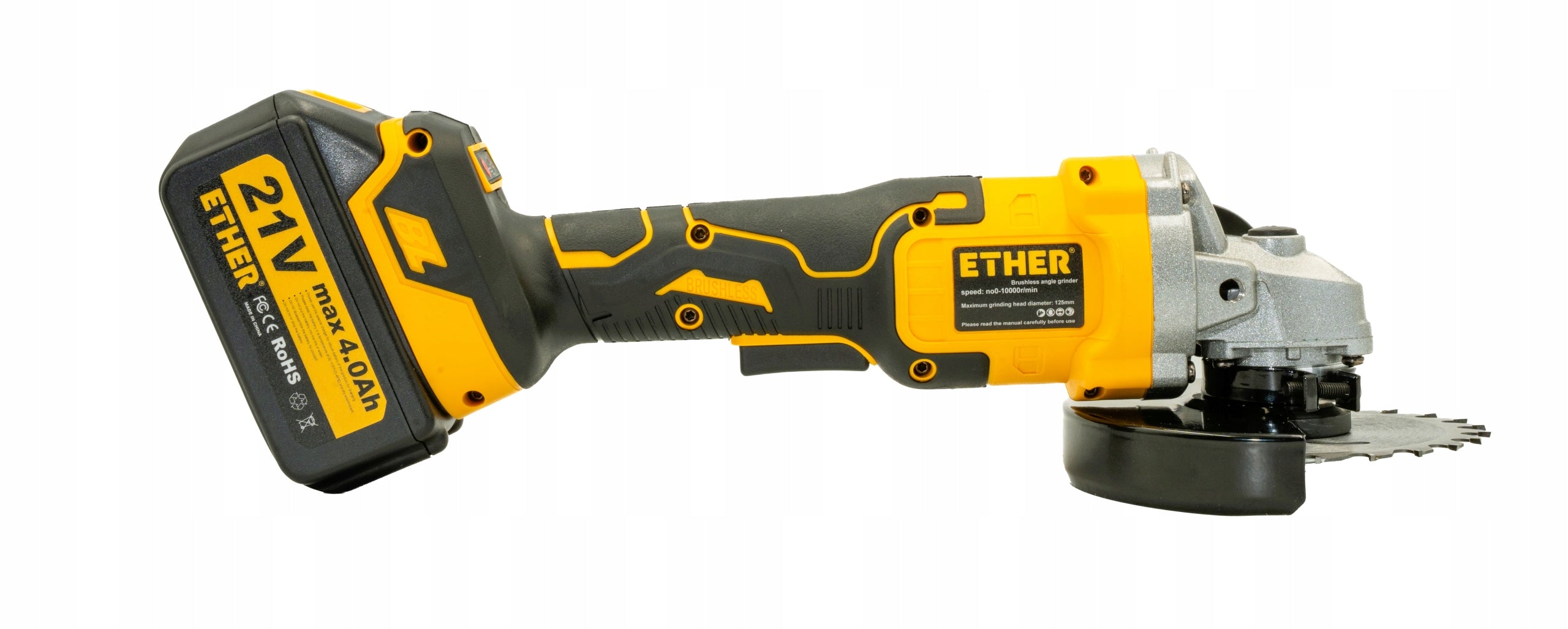 ANGLE GRINDER CORDLESS BRUSHLESS ANGLE SET 2xAKU 4AH 21V Kind angle grinder