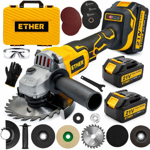 ANGLE GRINDER CORDLESS BRUSHLESS ANGLE SET 2xAKU 4AH 21V