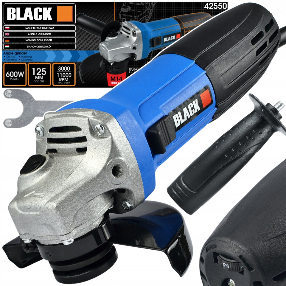 ANGLE GRINDER LIGHT STRONG 125mm ANGLE DIAX ROTATION ADJUSTMENT BLACK