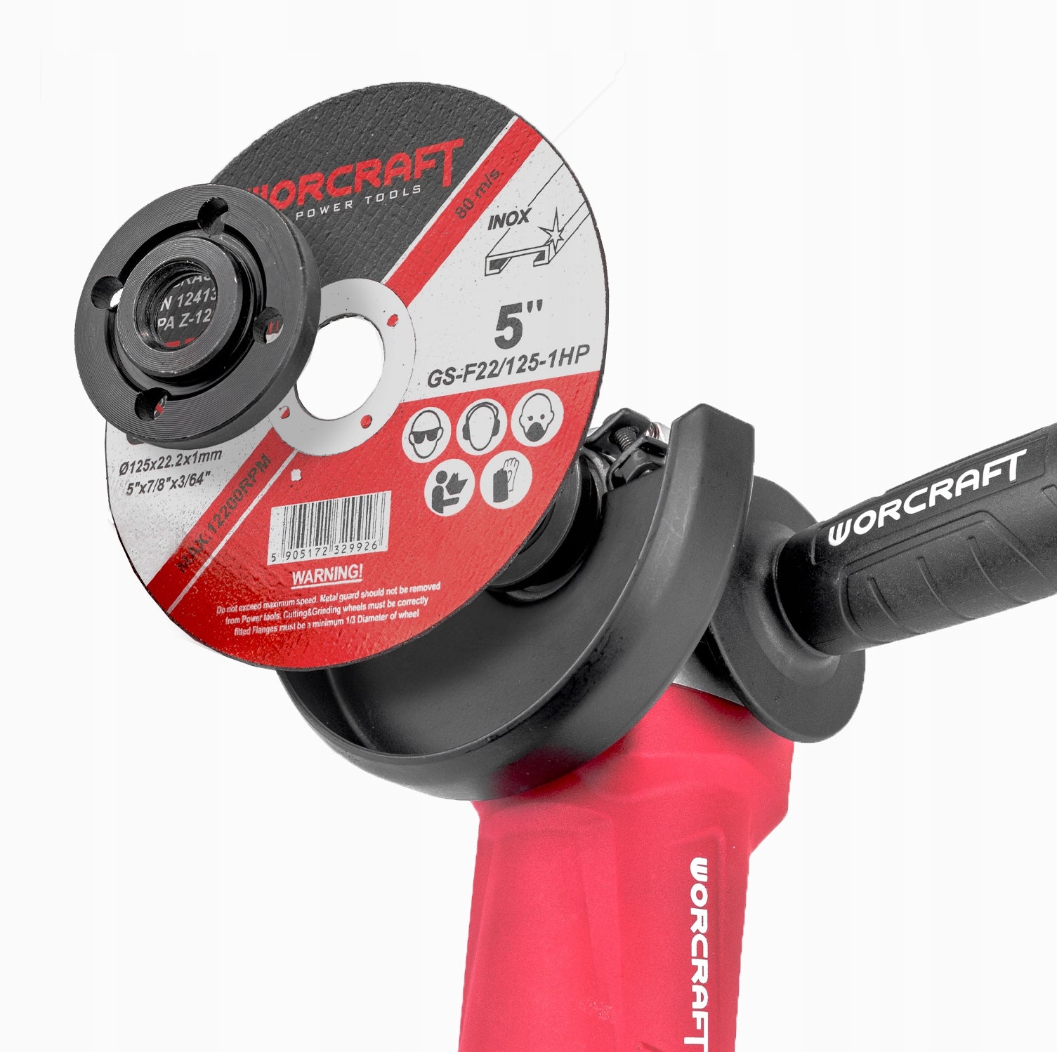 ANGLE GRINDER WORCRAFT AG12-125S STRONG 125mm Rotation adjustment +DISCS Manufacturer code AG12-125S