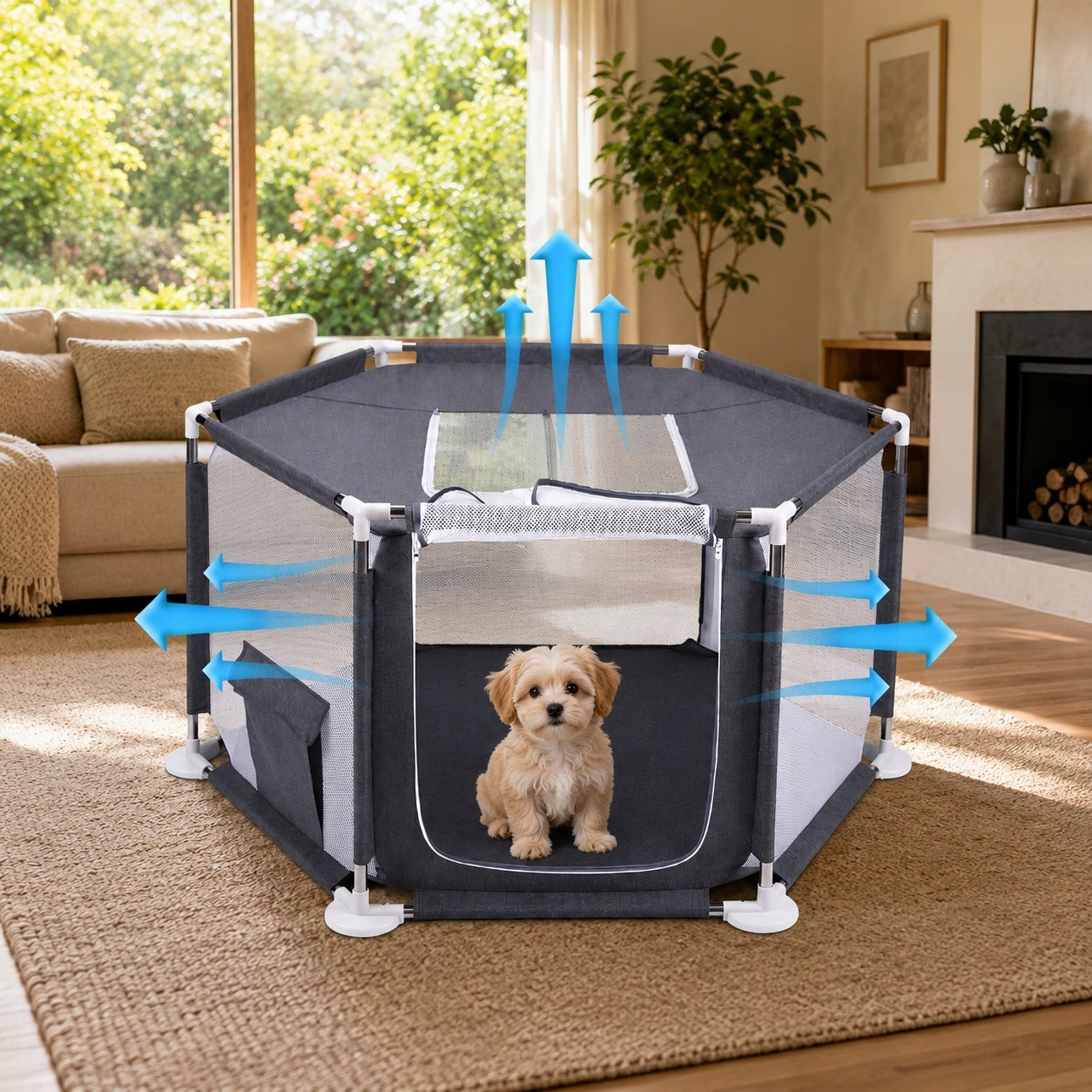 ANIMAL RABBIT DOG PLAYPEN FOR HOME FOLDING SOLID XL 108cm Manufacturer code SOLIDNY KOJEC DLA ZWIERZĄT PETS DAZA 108cm