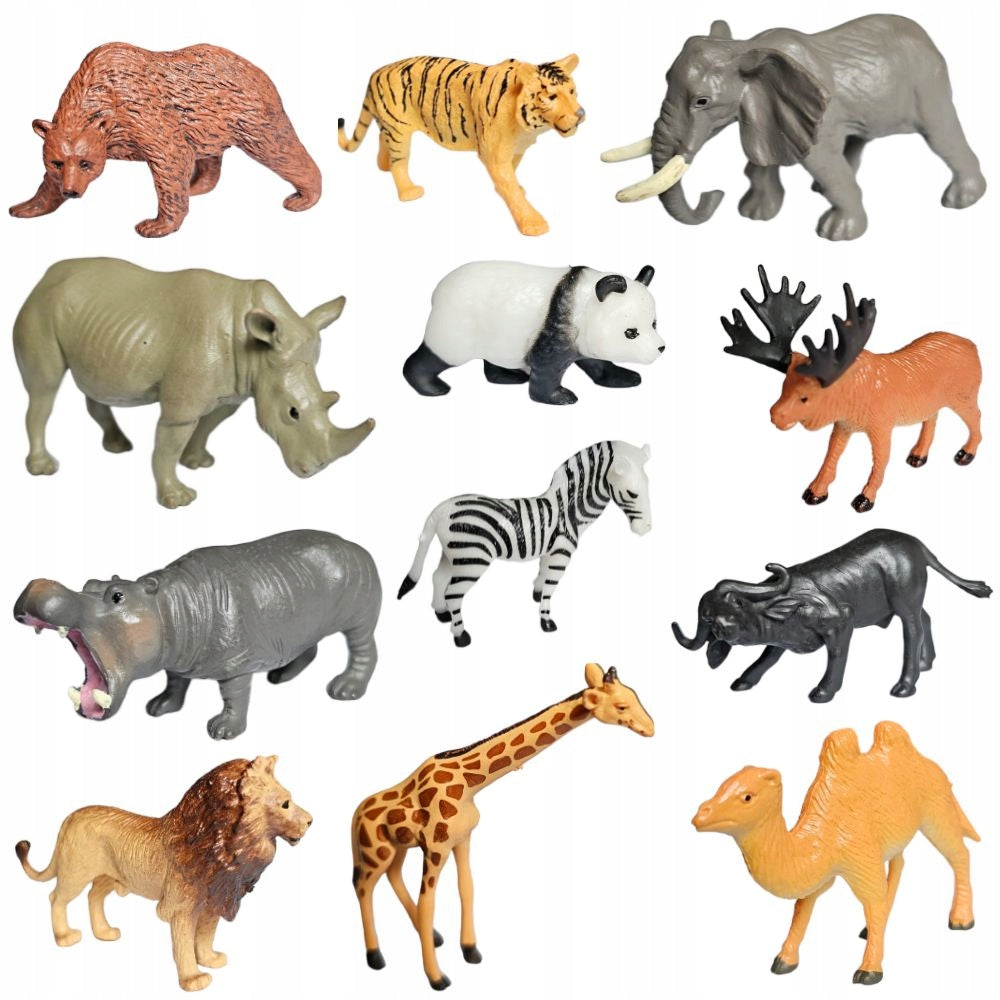 ANIMALS small animal figurines set of 12 figurines different collection to play with Manufacturer code Zestaw figurek zwierząt do zabawy dzikie 12