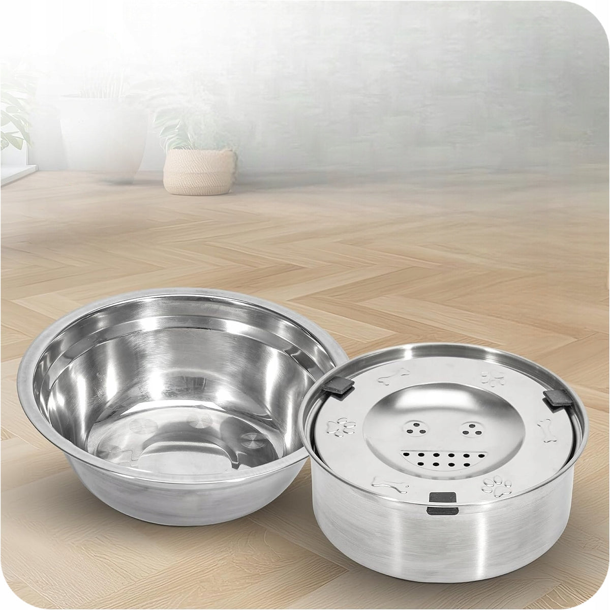 ANIMALVIBE Stainless Steel Dog Bowl with Stand and Mat | 1L Manufacturer code 4557903197062