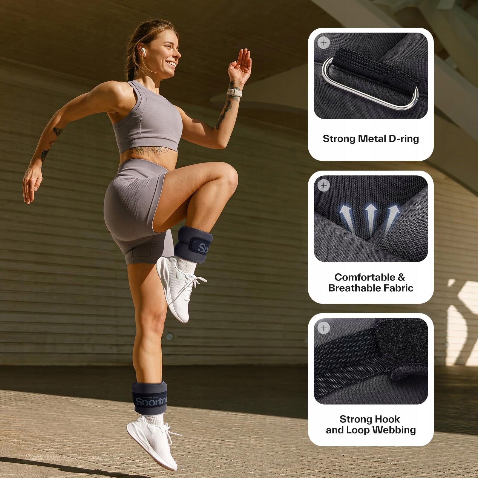 ANKLE AND WRIST WEIGHTS 2X2,25 kg FOR STRENGTH TRAINING Brand Sportneer