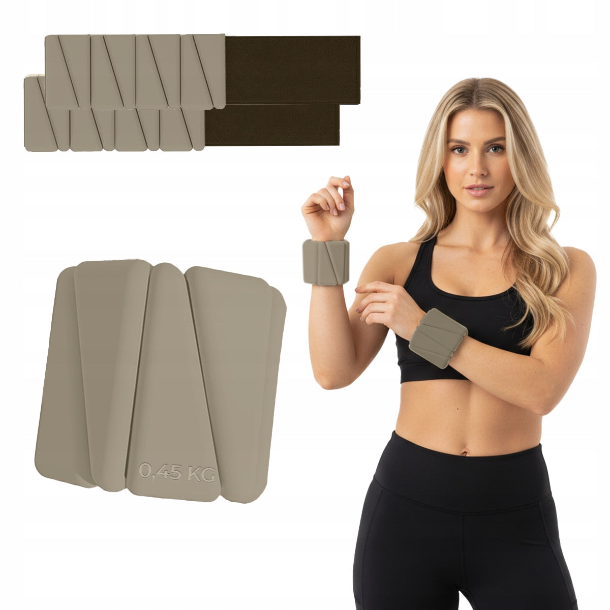 ANKLE WEIGHTS HAND WEIGHTS EXERCISE LEGS ADJUSTABLE 2x 0,45 KG