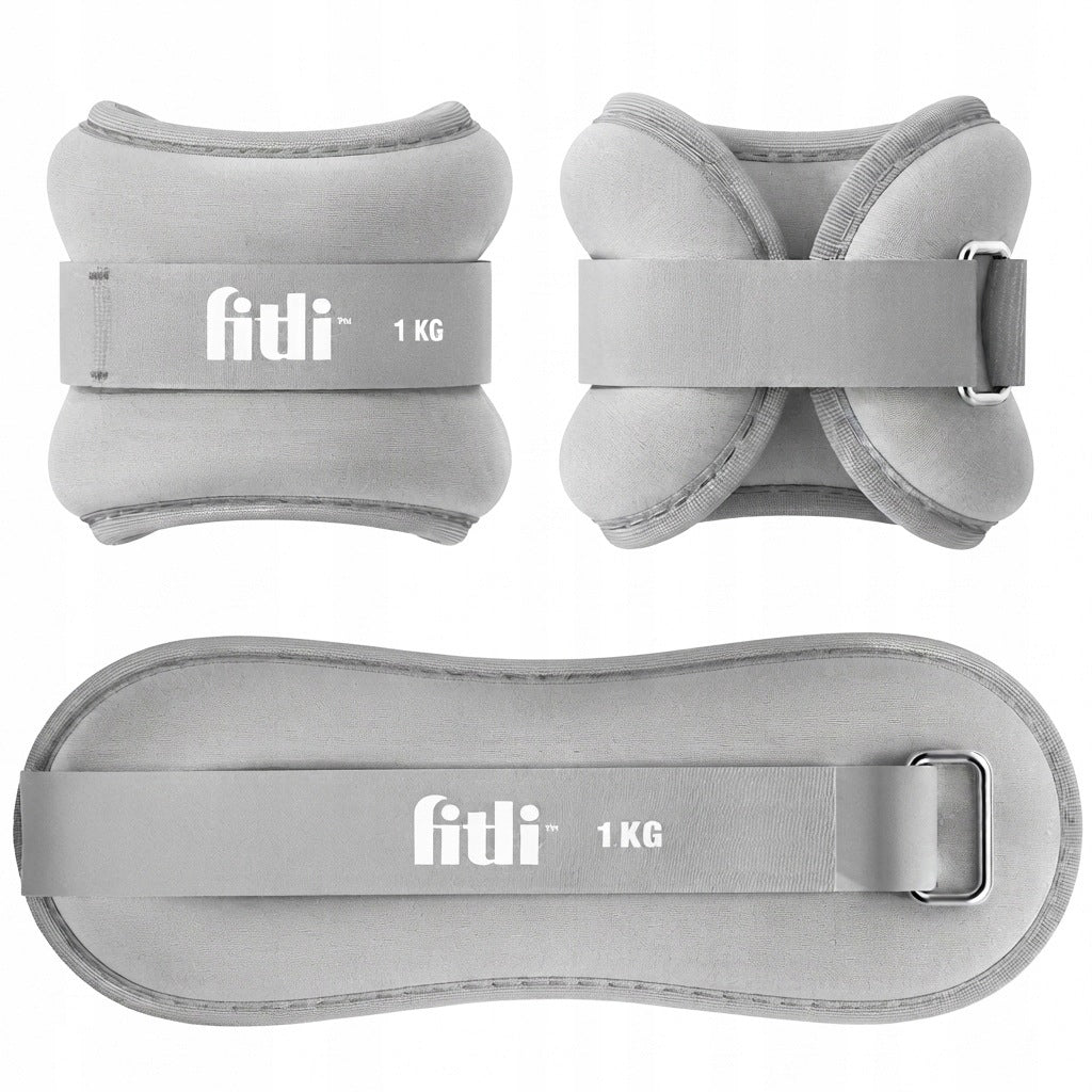 ANKLE WEIGHTS HANDS 1 KG WRIST WEIGHTS 2x 1KG GREY