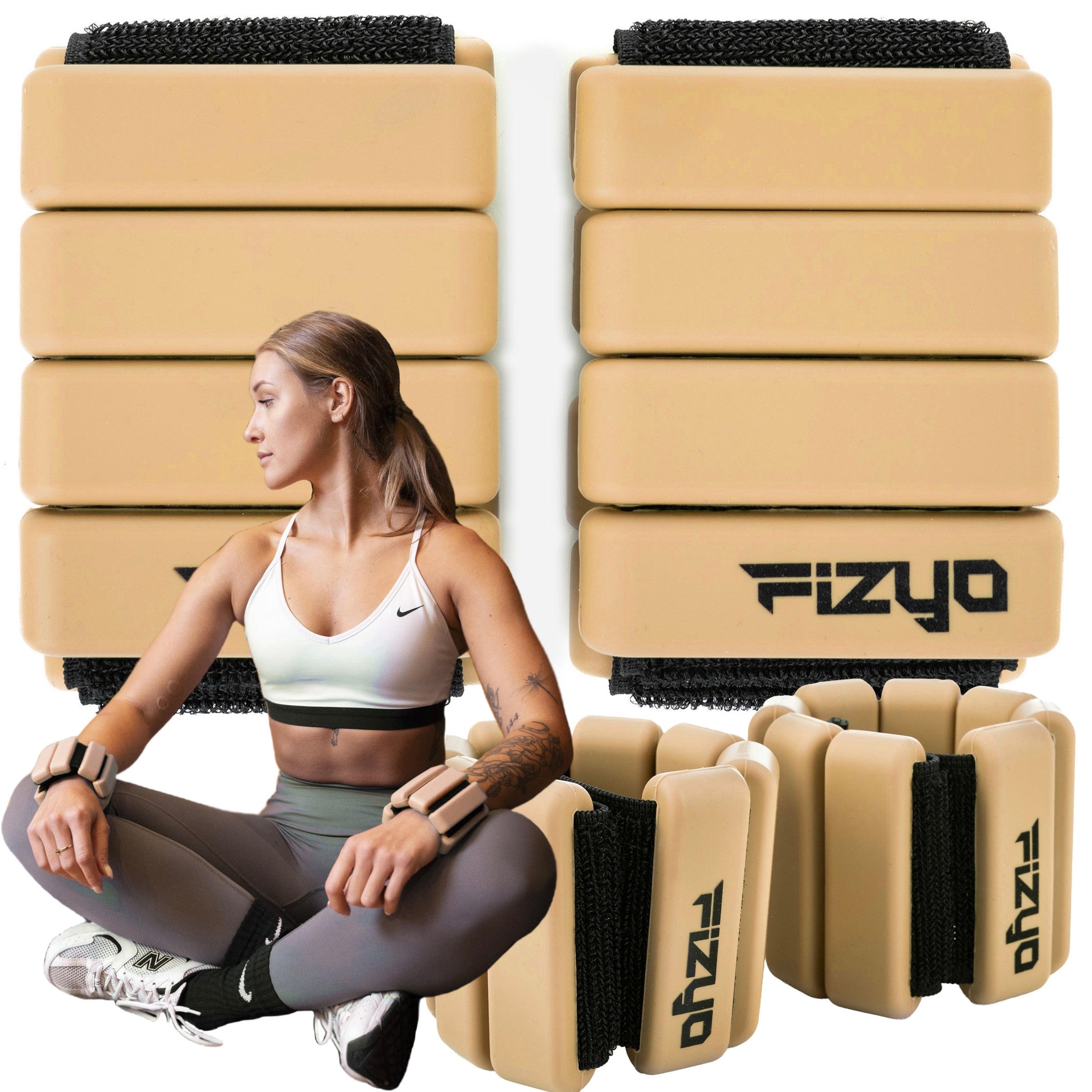 ANKLE WEIGHTS HANDS 2x450g WRIST WEIGHTS FIZYO 900g BEIGE