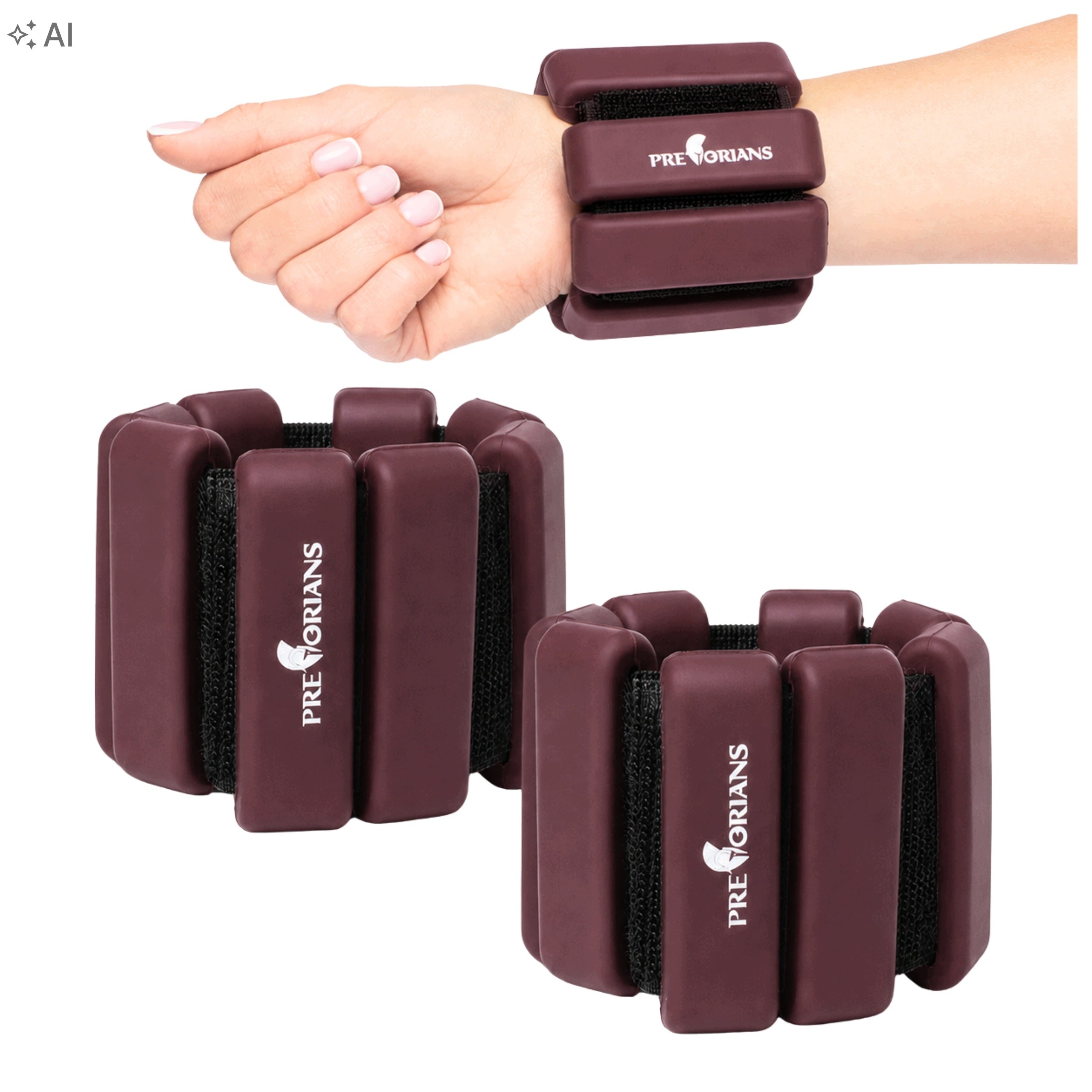 ANKLE WEIGHTS SILICONE WRISTS 2x450g FOR LEG HAND EXERCISES