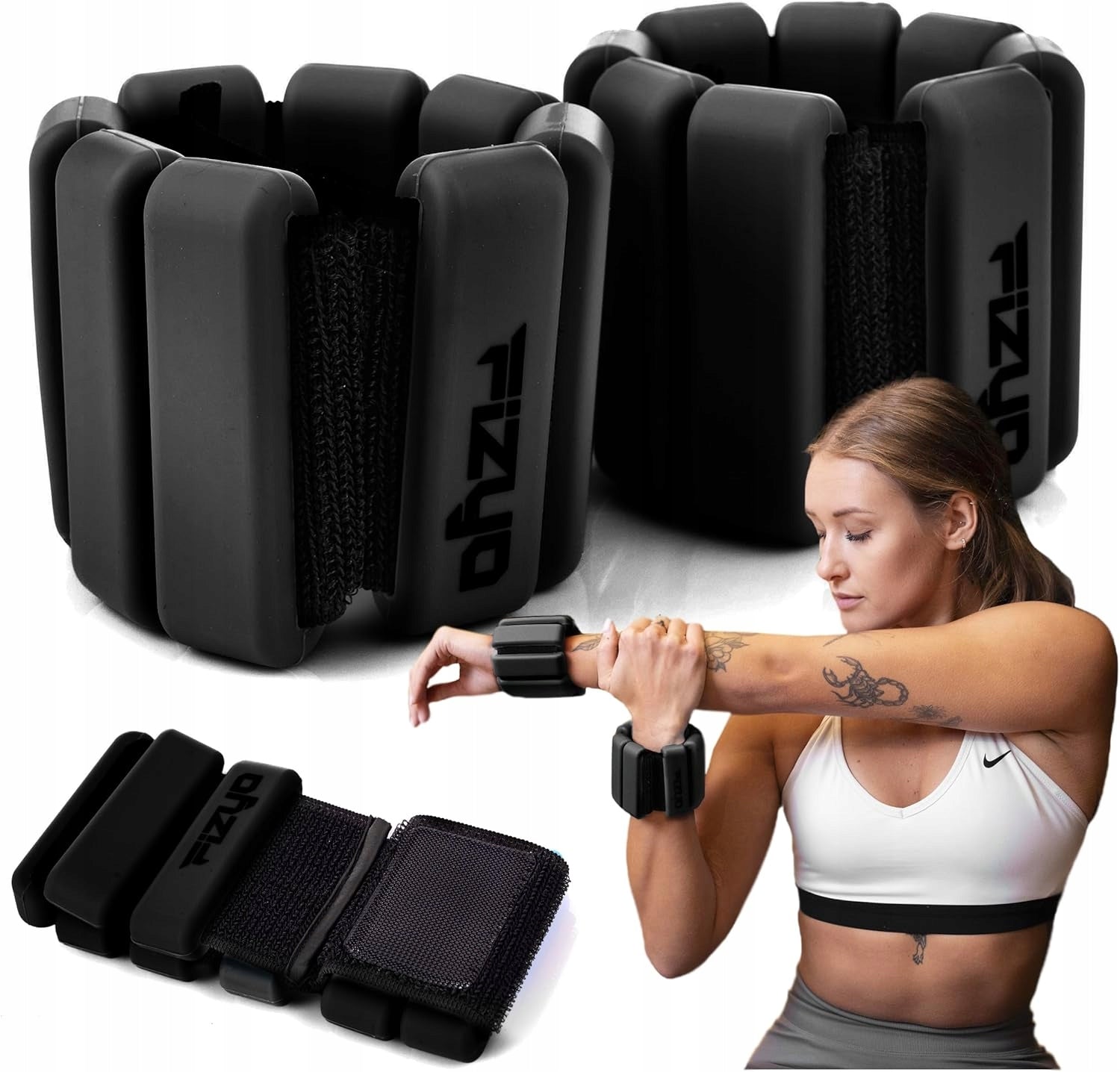ANKLE WEIGHTS X2 WRIST WEIGHT SET FOR RUNNING 900g Color blue