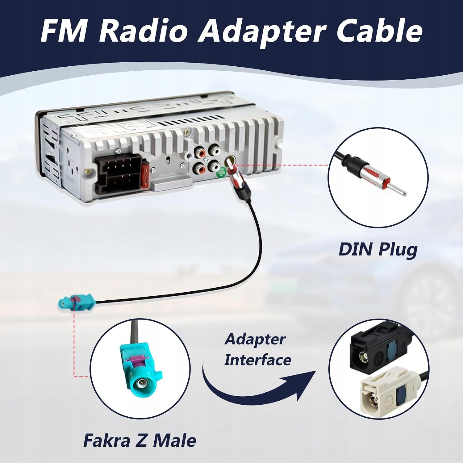 ANTENNA ADAPTER 2 PIECES MALE PLUG FEMALE CABLE RADIO FM SIGNAL Manufacturer code 5908182570739