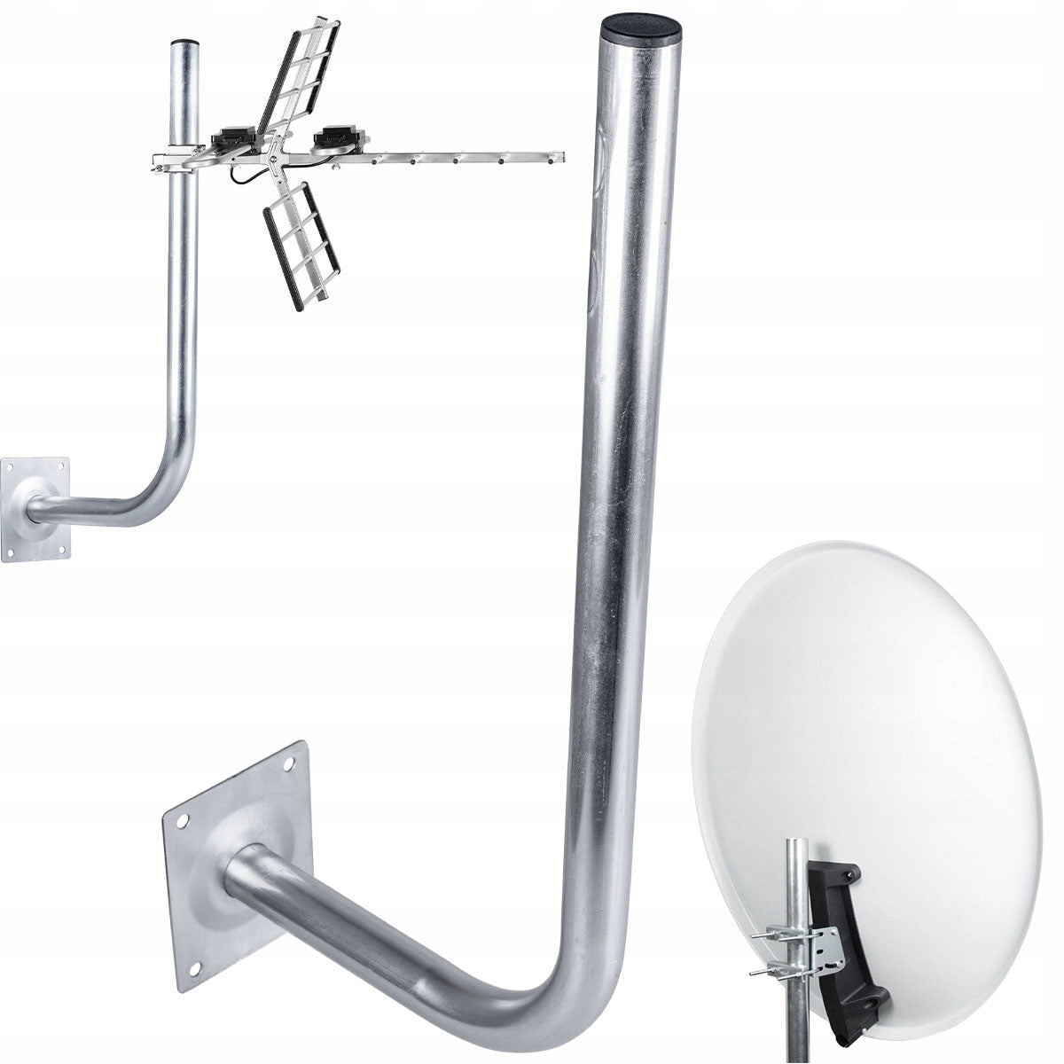 ANTENNA HOLDER FOR TERRESTRIAL SATELLITE DISH WALL STEEL MAST 30/110