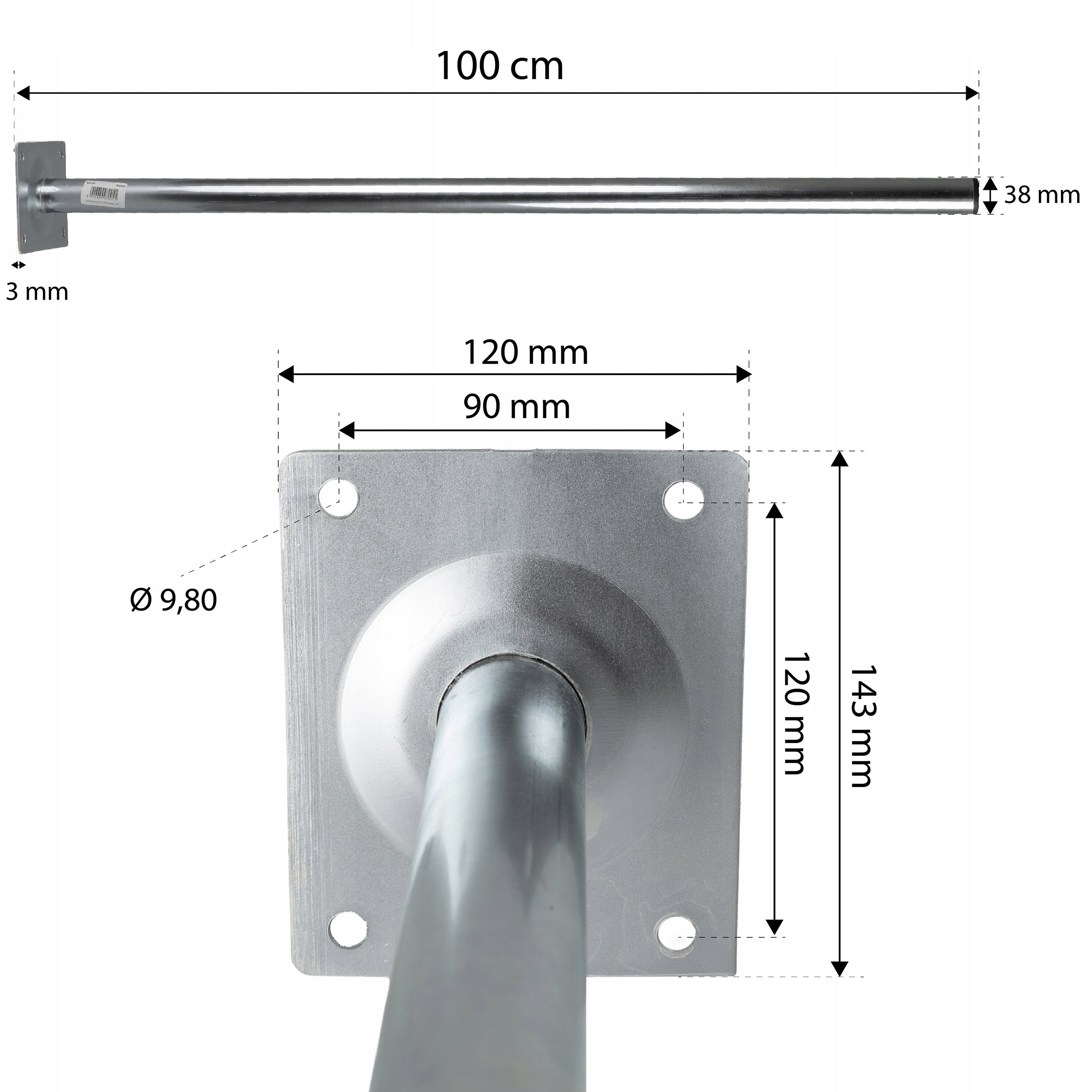 ANTENNA STAND HOLDER ROOF SAT MAST 100cm Manufacturer code Taras "100"