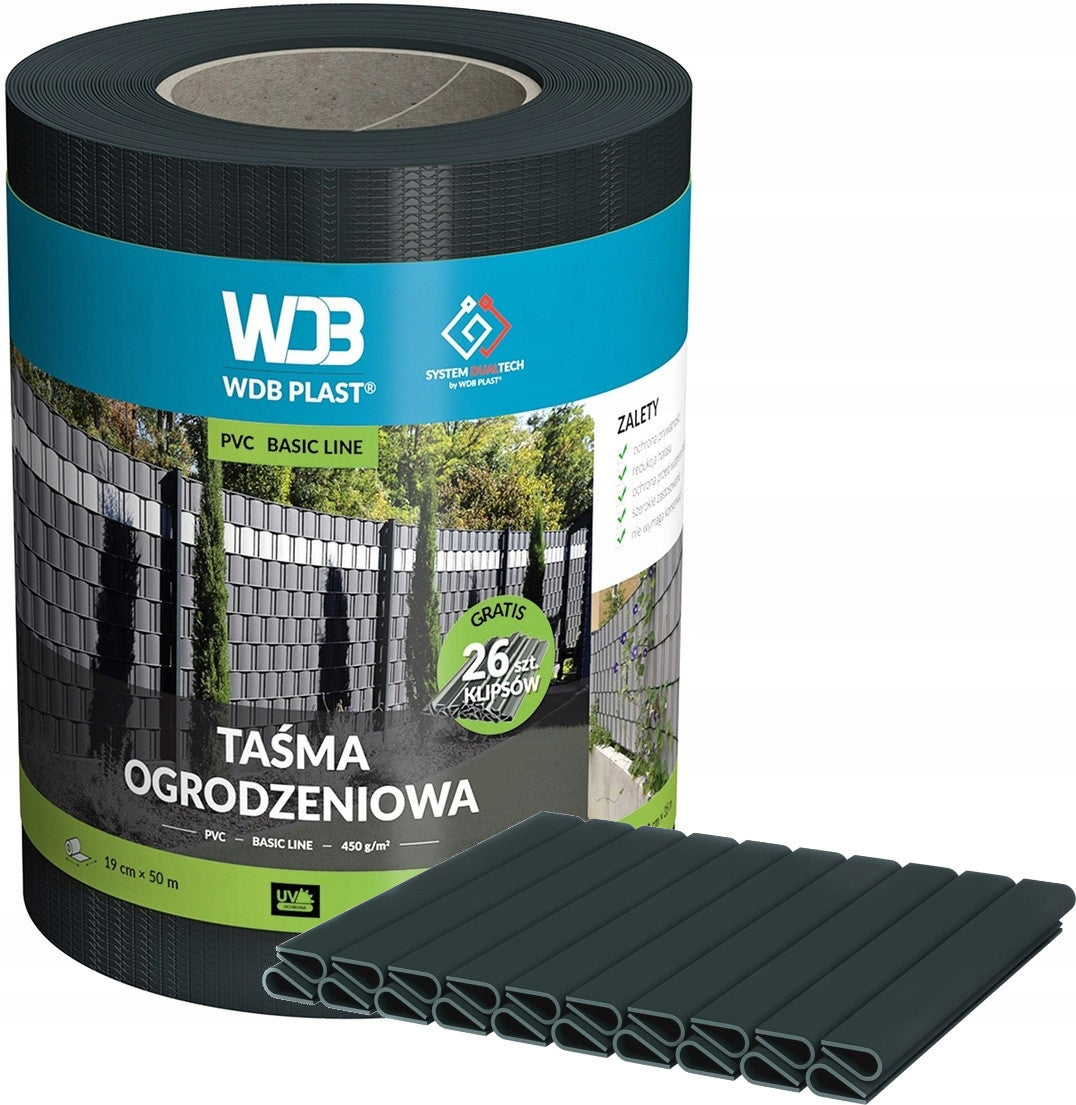 ANTHRACITE FENCE TAPE 19x50 PANEL FENCE COVER GRAPHITE FENCE Manufacturer code WDB 7016