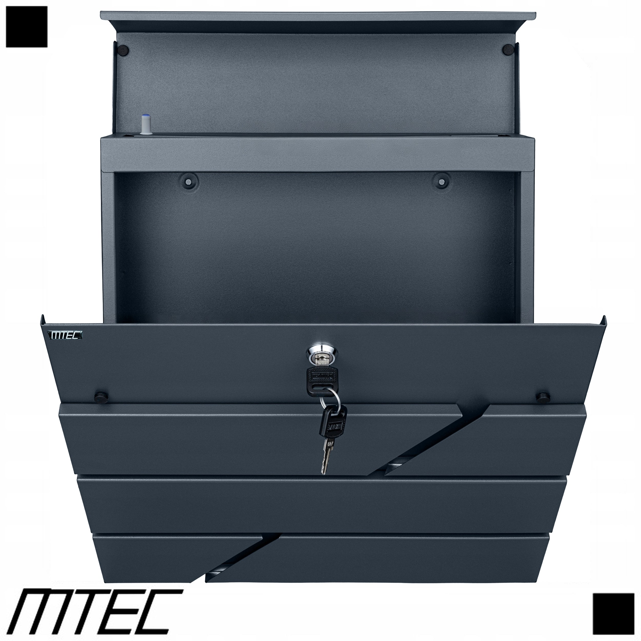 ANTHRACITE MAILBOX + GOLD NUMBERS LAMINATE Product width 37 cm