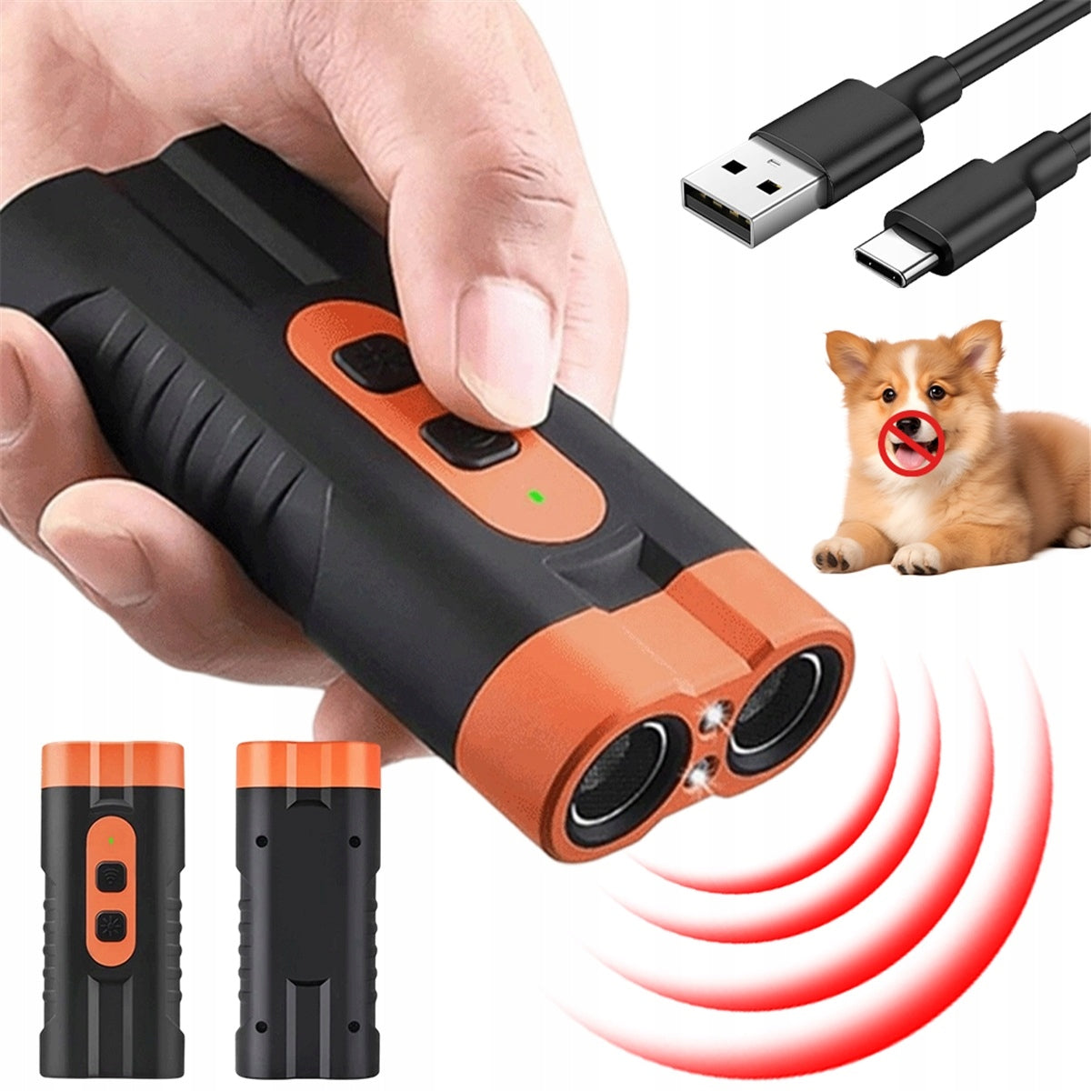 ANTI-BARKING 15-40KHZ ULTRASONIC TRAINER WITH PUSH BUTTON CONTROL