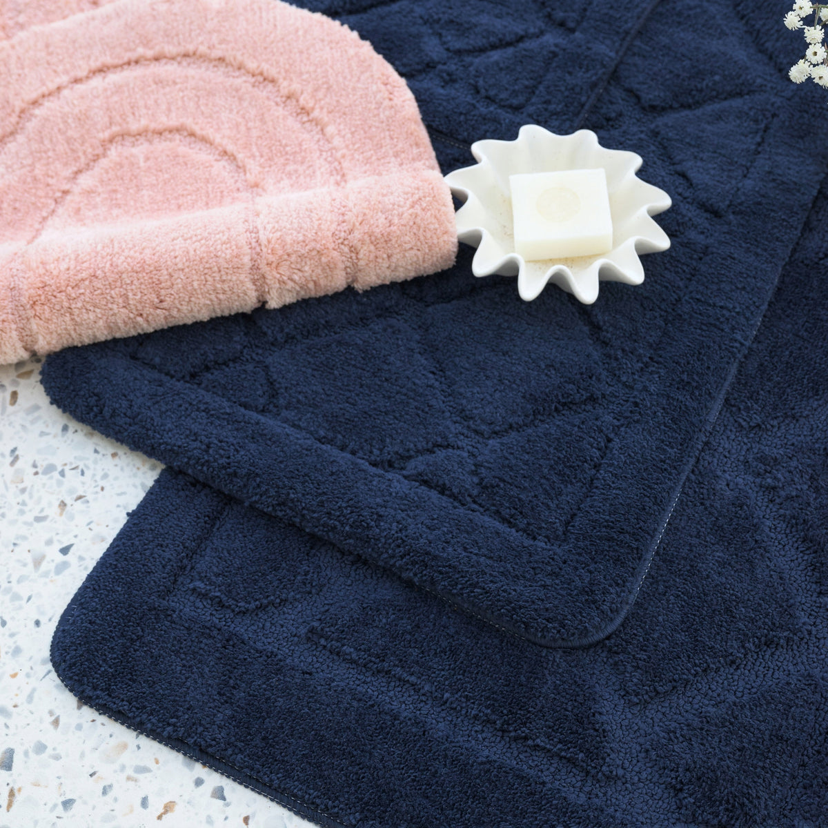 ANTI-SLIP BATHROOM rug, DECORATIVE, SOFT, ABSORBENT, 40x60CM, NAVY BLUE Manufacturer code 507779