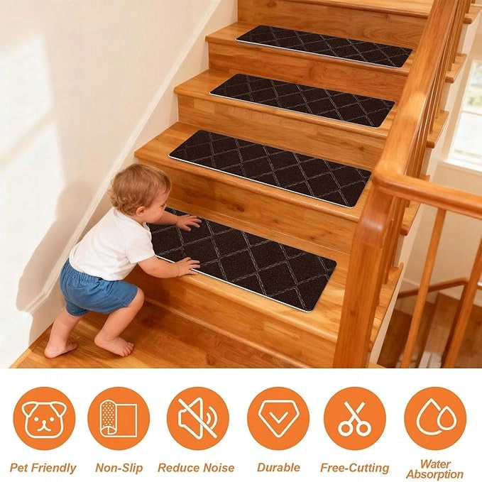 ANTI-SLIP MAT FOR STAIRS RUGS SET OF 15 REUSABLE Packaging status original