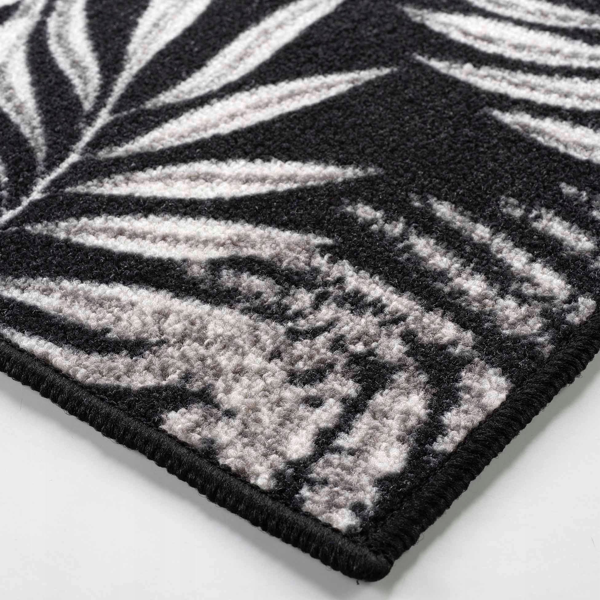 ANTI-SLIP RUG 50x80 RECTANGULAR BLACK MONSTERA Length 50 cm