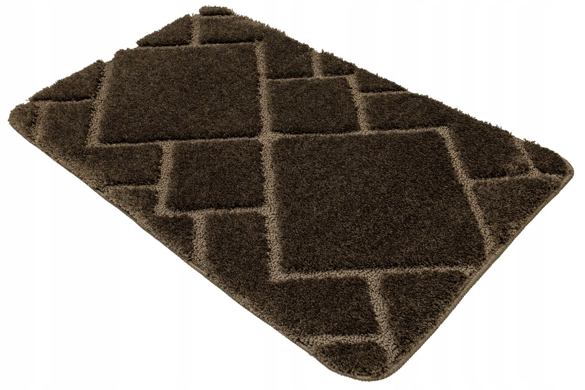 ANTI-SLIP RUG BROWN SOFT FOR BATHROOM DIAMONDS ANATO 50x80 cm