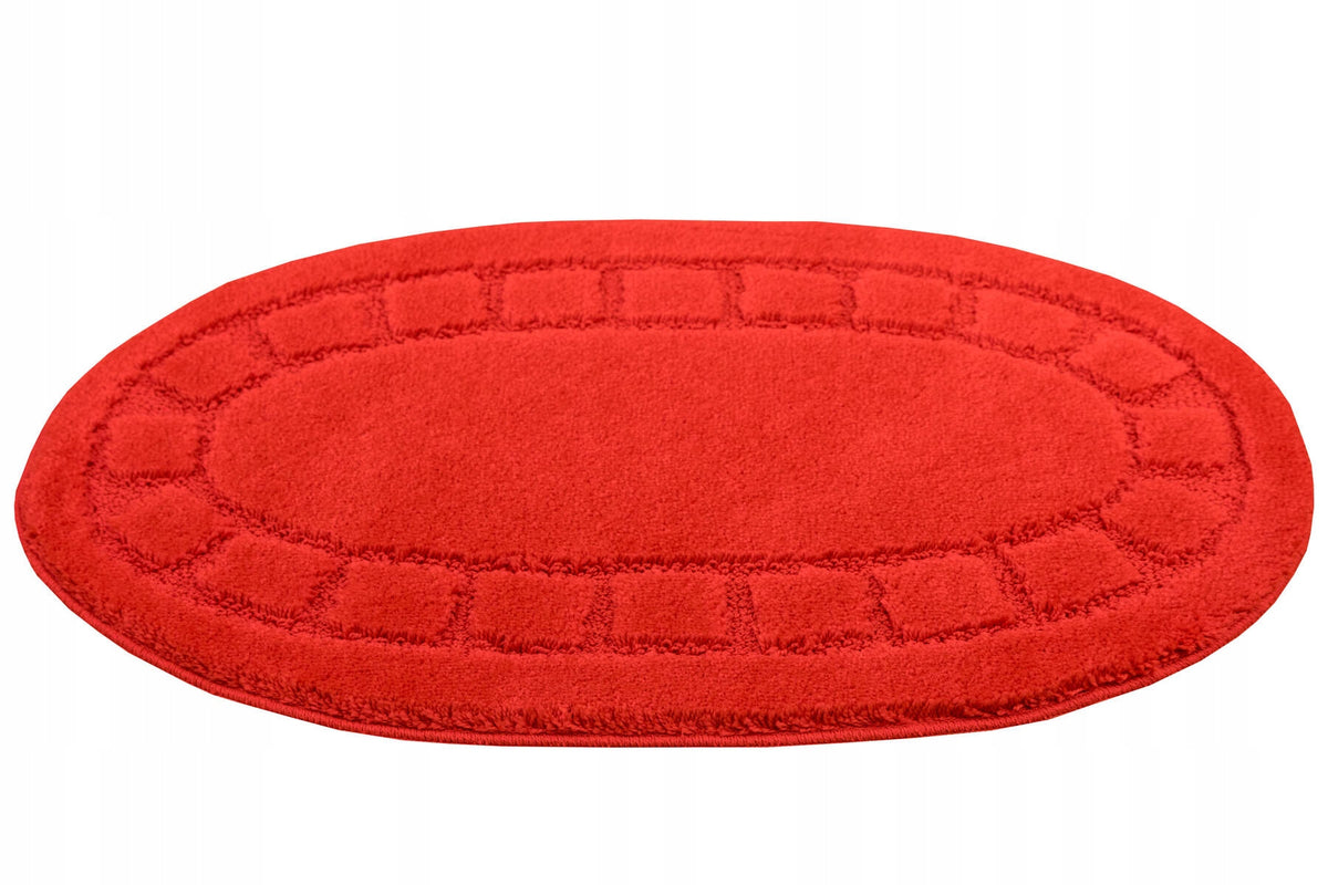 ANTI-SLIP RUG SOFT RED LAUNDRY MAT OVAL OCEAN 60x100 cm