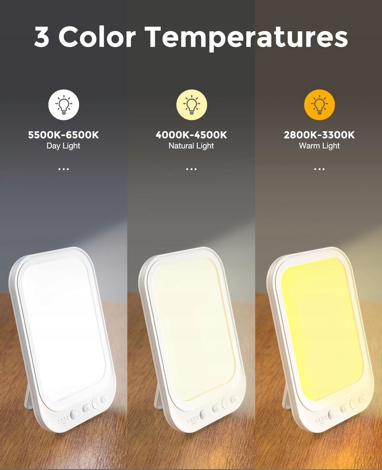 ANTIDEPRESSANT LAMP FOR THERAPY 10000lux 4 TIMERS 5 MODES DAYLIGHT Manufacturer code xzvzfe4