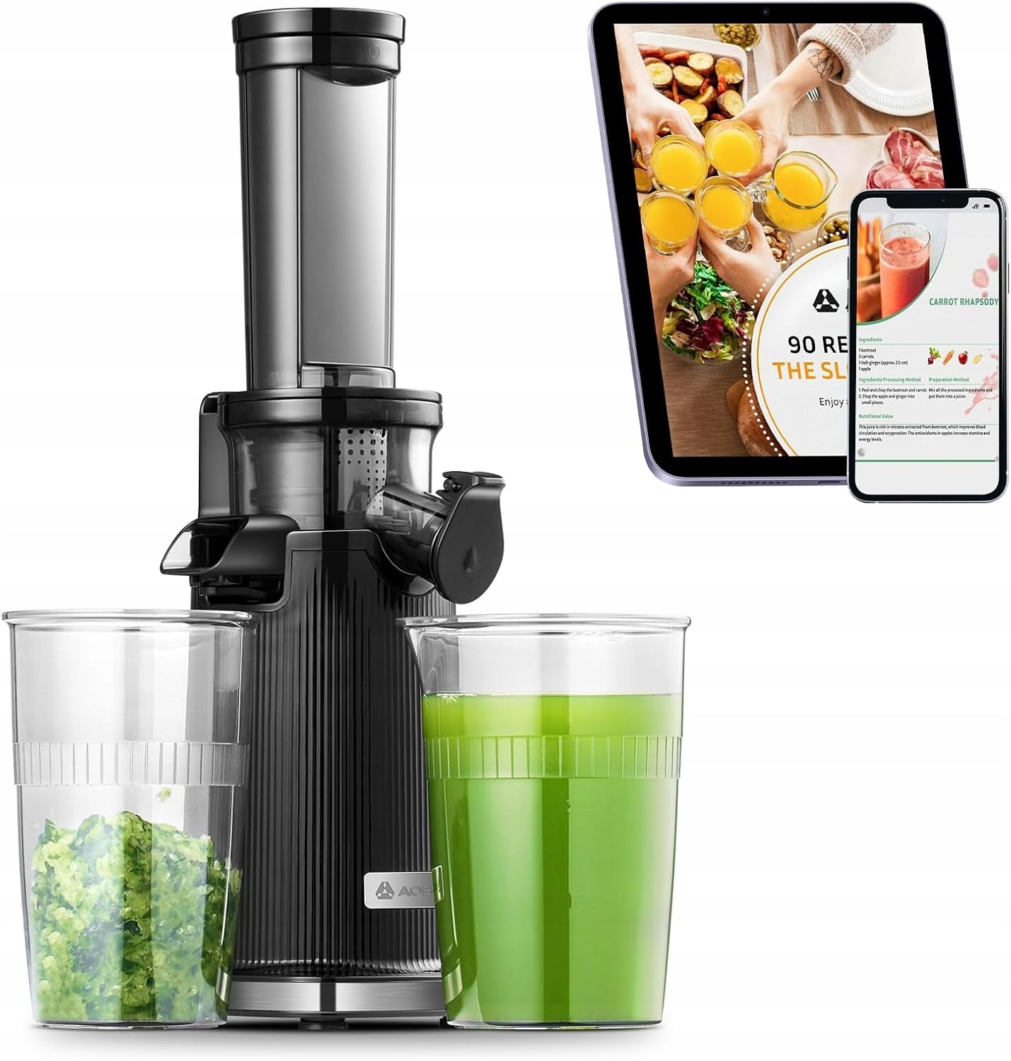 AOBOSI Mini Slow Juicer 45 mm Compact Black