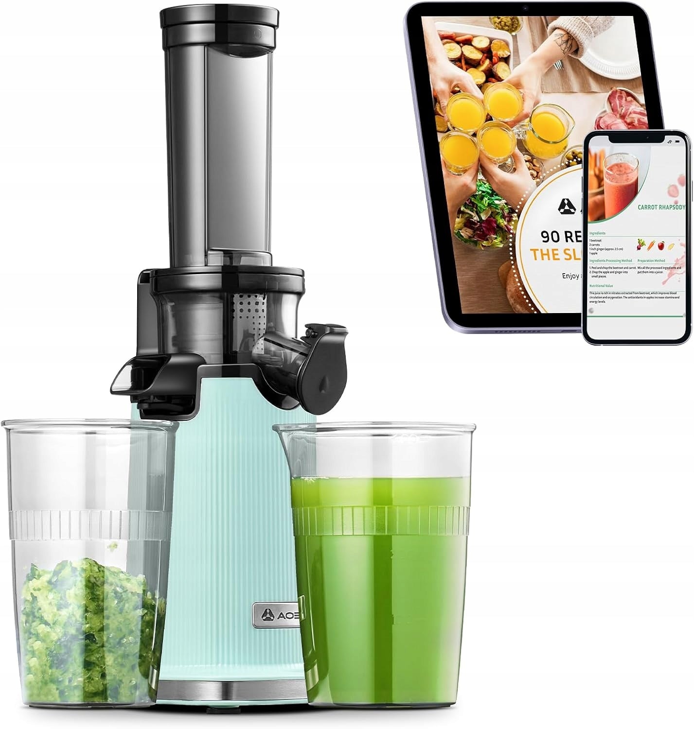 AOBOSI SJ-014 Mini Juicer Electric Juicer Slow Juicer Green