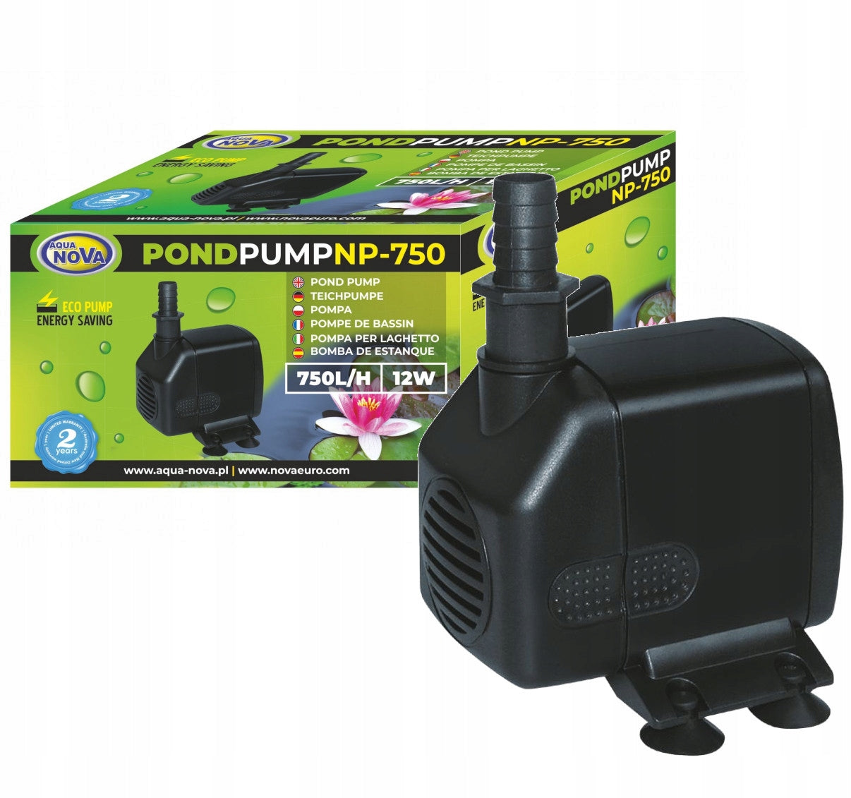 AQUA NOVA NP-750 FOR POND PUMP 750 L/H ECO 12W