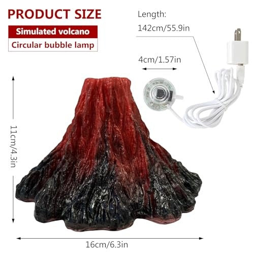 AQUARIUM DECORATION VOLCANO LED COLORFUL SET WITH BUBBLE PUMP steel Manufacturer code SWC5908151659519