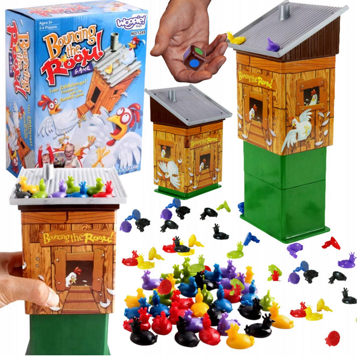 ARCADE GAME EXPLODING CHICKEN COOP FAMILY SOCIAL CHICKENS WOOPIE