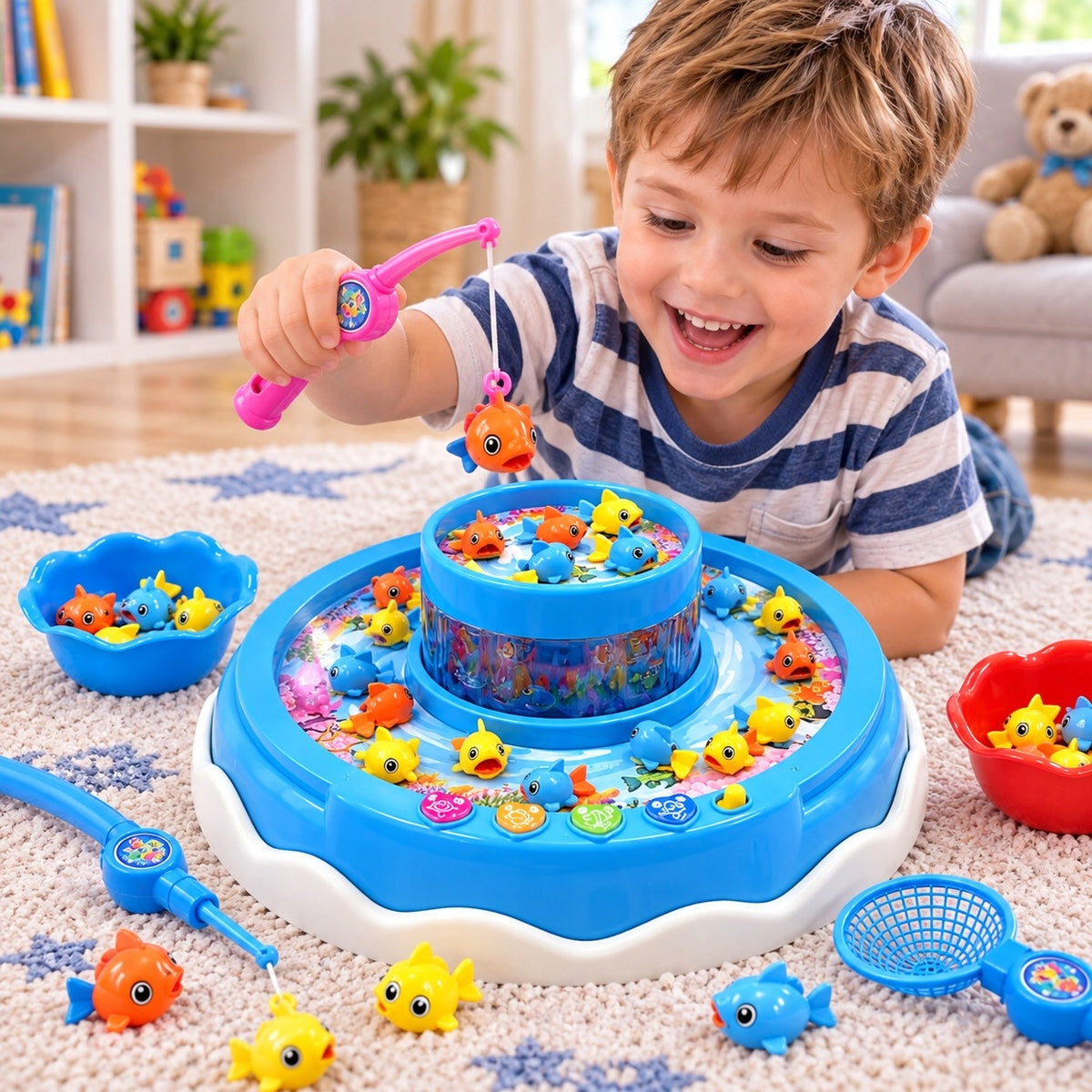 ARCADE GAME FISHING ROD TOY SOUND FOR 3 4 5 6 YEAR OLD USB Packaging status original