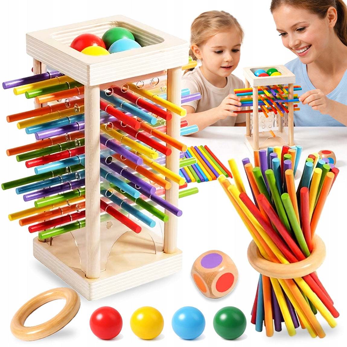 ARCADE GAME STICK PYRAMID FALLING BALLS PIECES BOY'S DAY