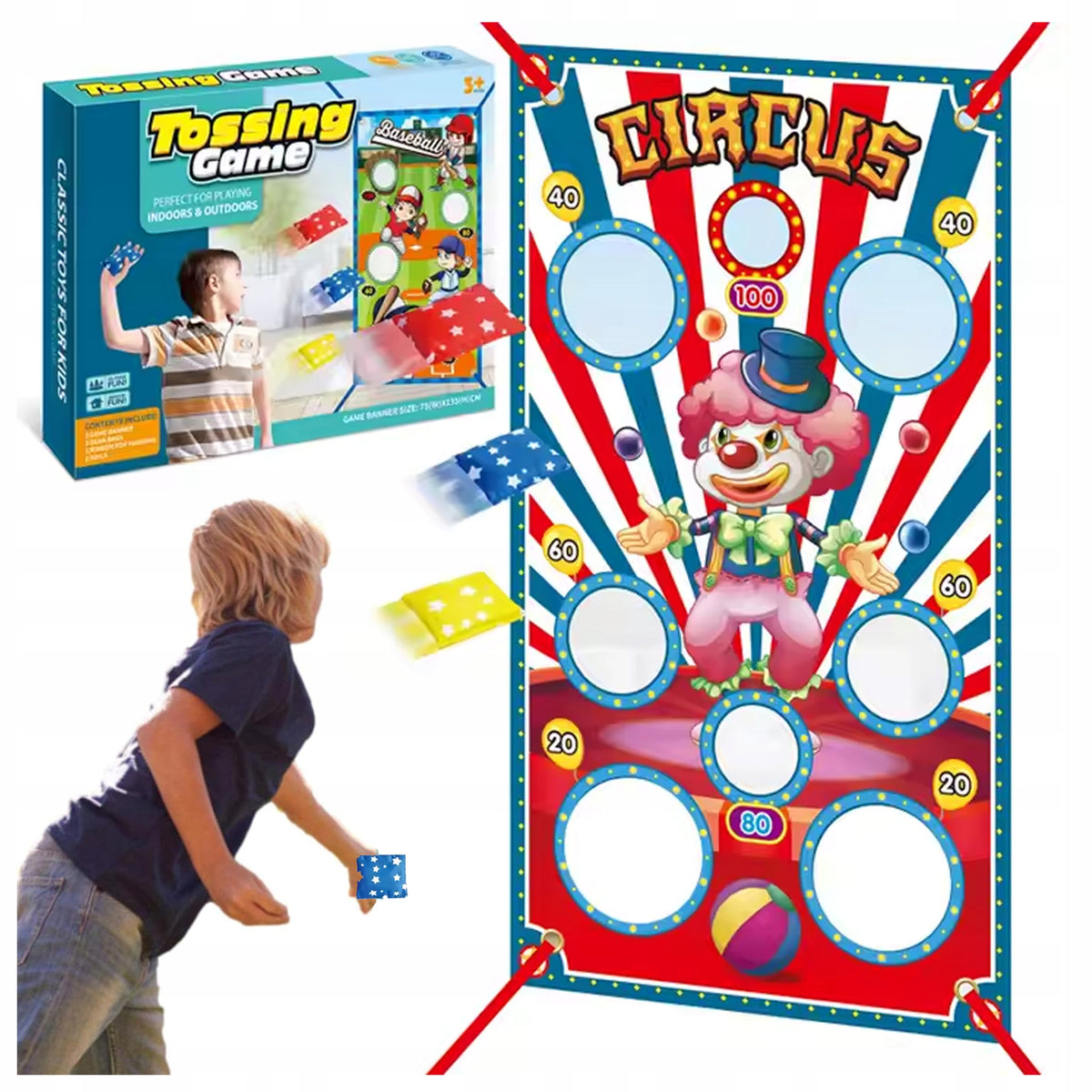 ARCADE GAME THROW TO TARGET WITH BAGS THROWING FITNESS DARTS
