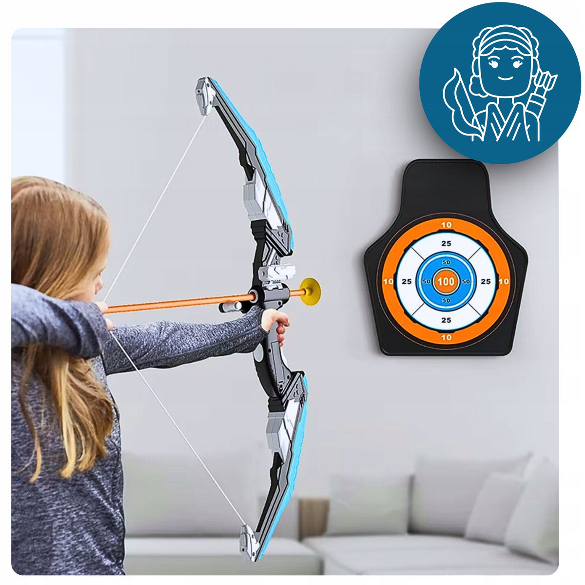ARCHES GLOWING LED SHOOTING SET FOR CHILDREN SHIELD 20 SHOT TOY Color multicolor