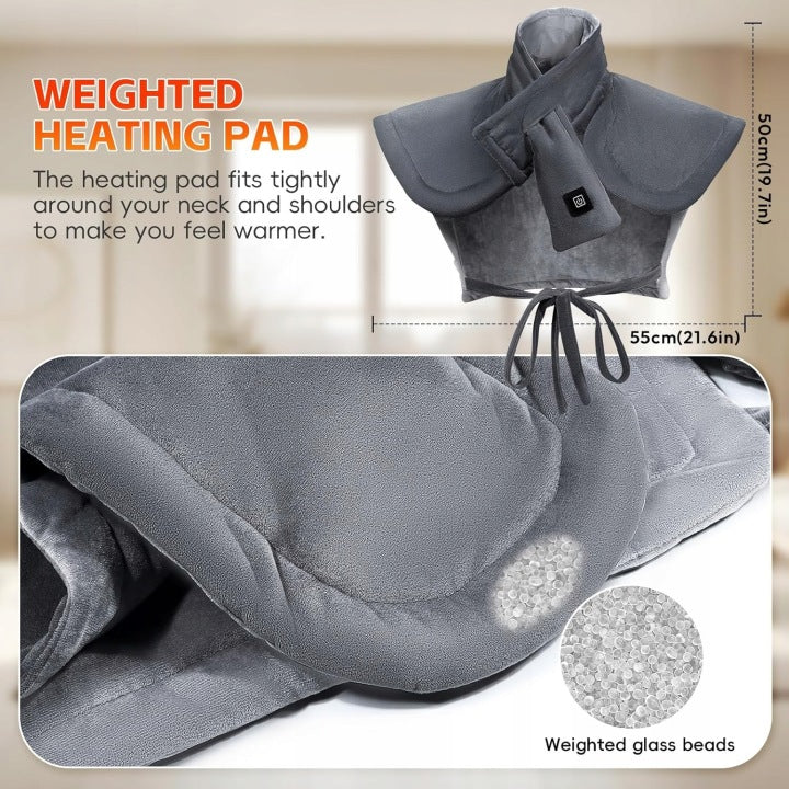 ARLIERSS Wireless Heating Blanket with Vibration 10000mAh GREY 3 Modes Medical device no