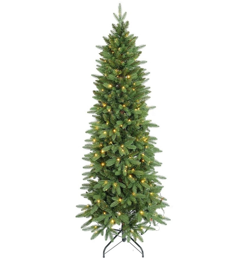 ARTIFICIAL CHRISTMAS TREE 180 CM SALCAR NARROW SLIM LED WARM WHITE PE PVC