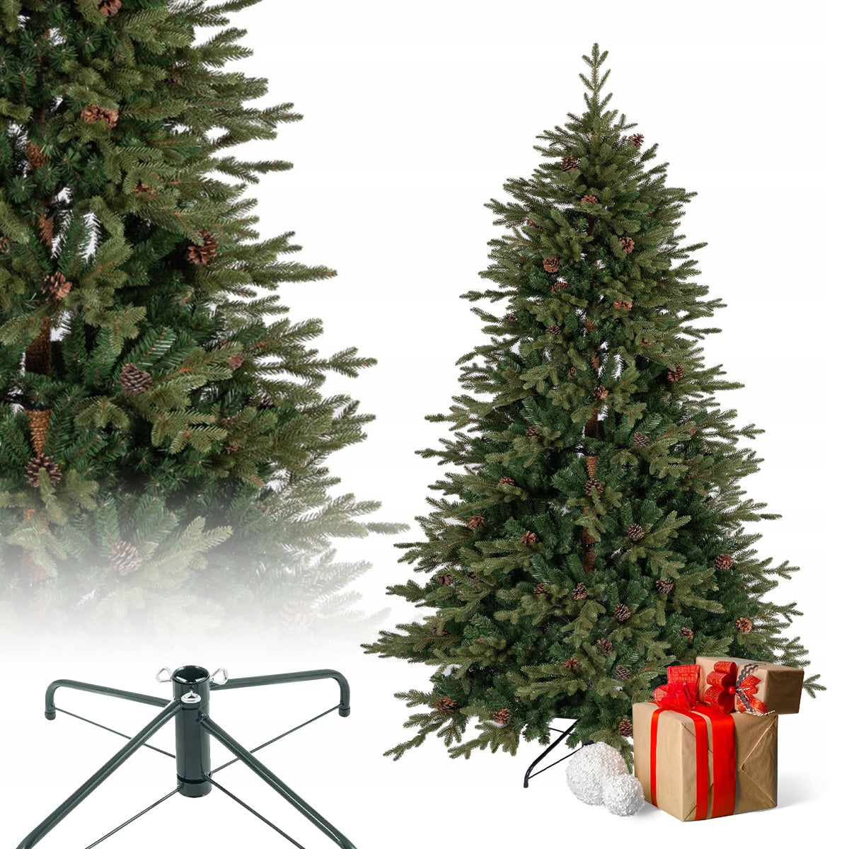 ARTIFICIAL CHRISTMAS TREE 220 cm NORWEGIAN SPRUCE SELF-FOLDING PREMIUM