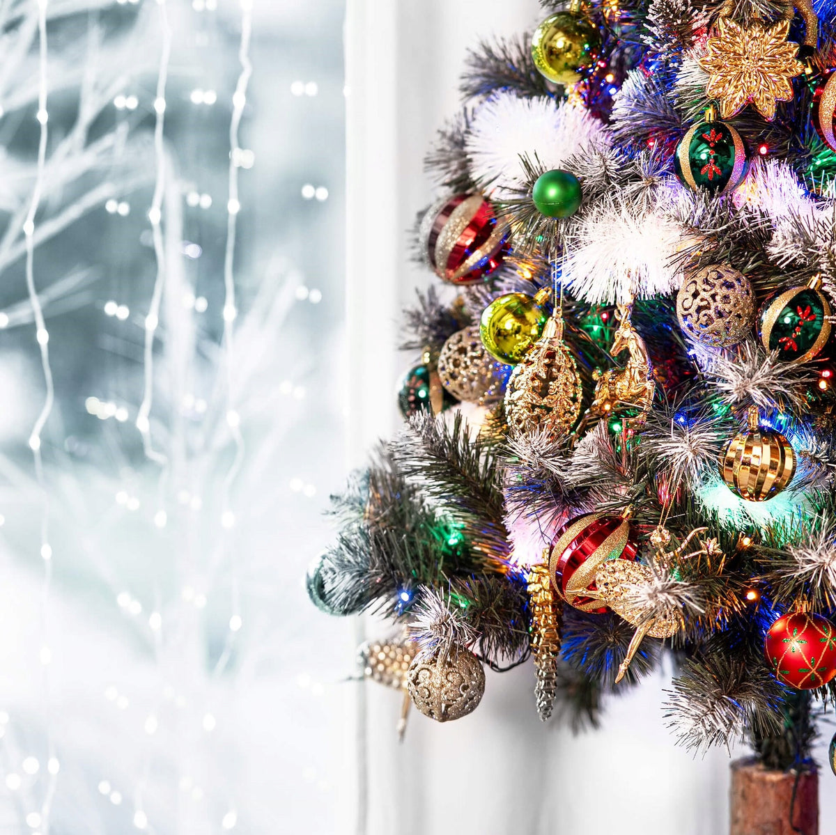 ARTIFICIAL CHRISTMAS TREE 220 cm ON THE TRUNK DIAMOND PINE DENSE SNOW-COVERED + FREEBIE Brand Springos